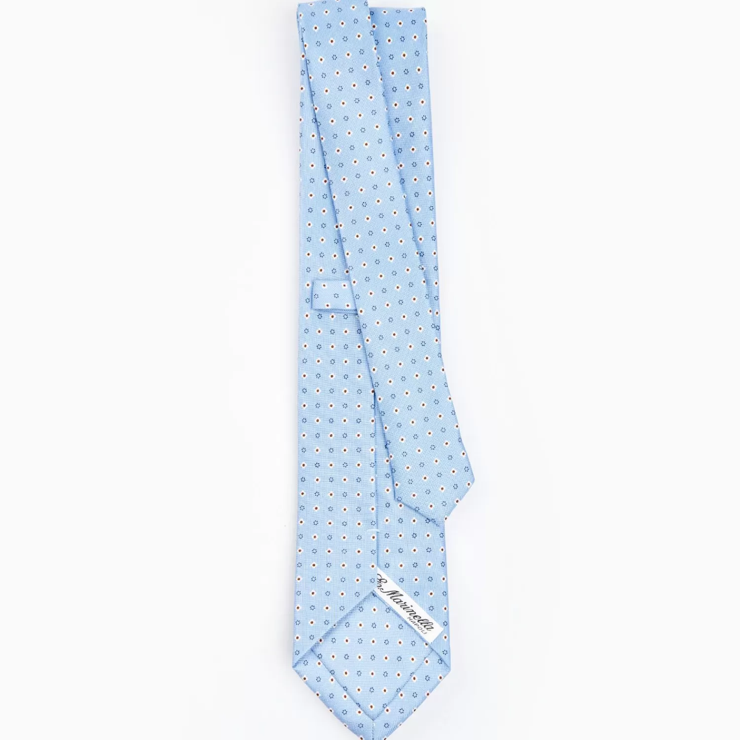Light Blue Sartorial Classic Silk Tie - Small Flower Designs>E.Marinella Cheap