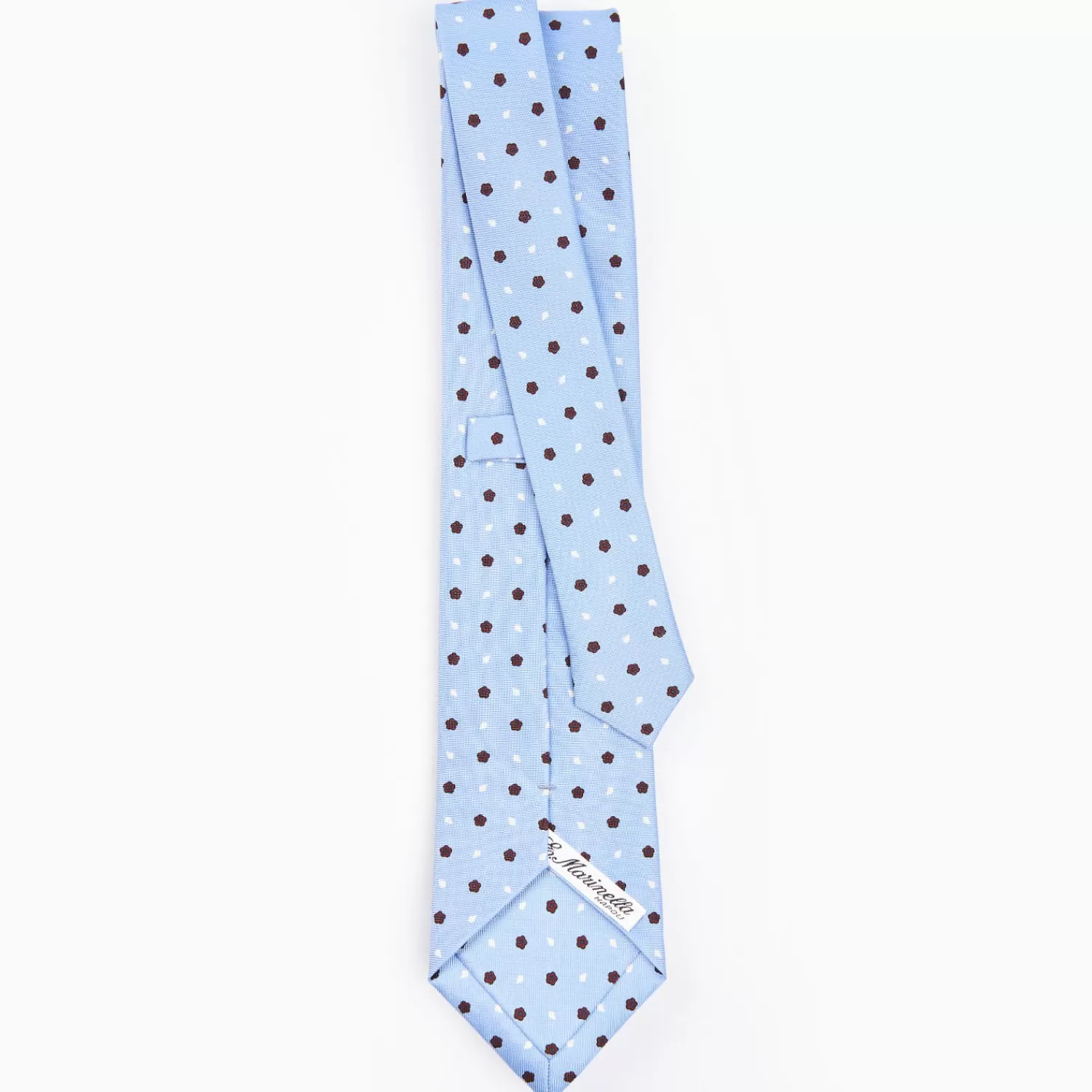 Light Blue Sartorial Classic Silk Tie - Small Flower Designs>E.Marinella Shop