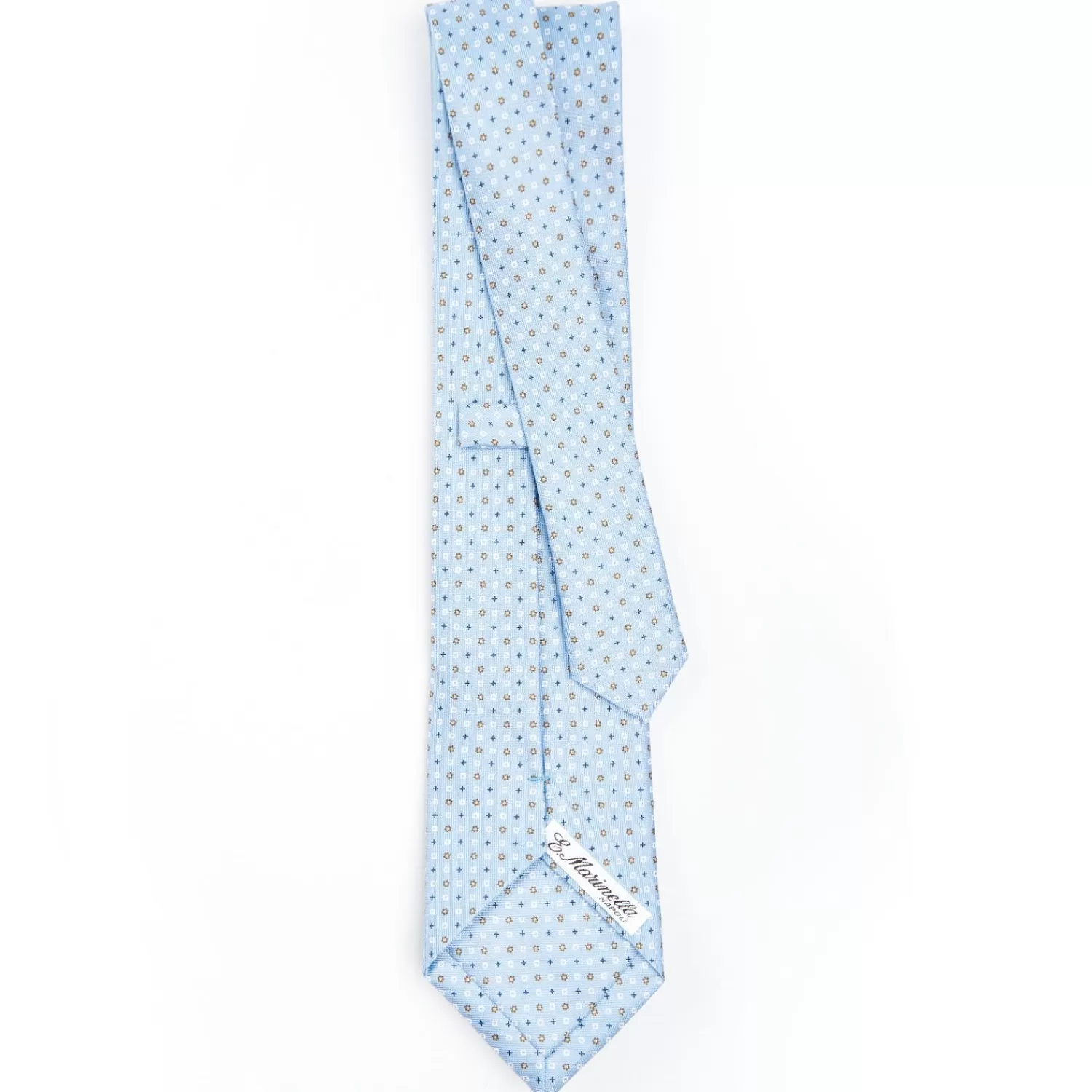 Light Blue Sartorial Classic Silk Tie - Small Flower Designs>E.Marinella Flash Sale