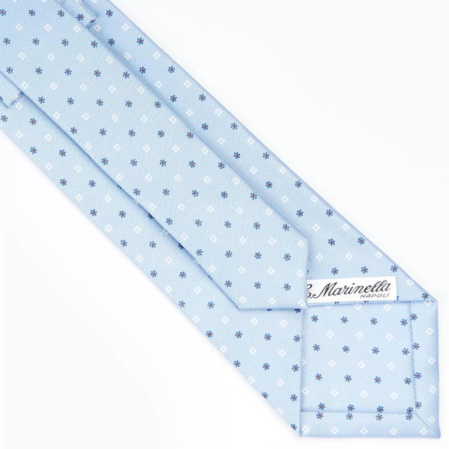 Light Blue Sartorial Classic Silk Tie - Small Flower Designs>E.Marinella Discount