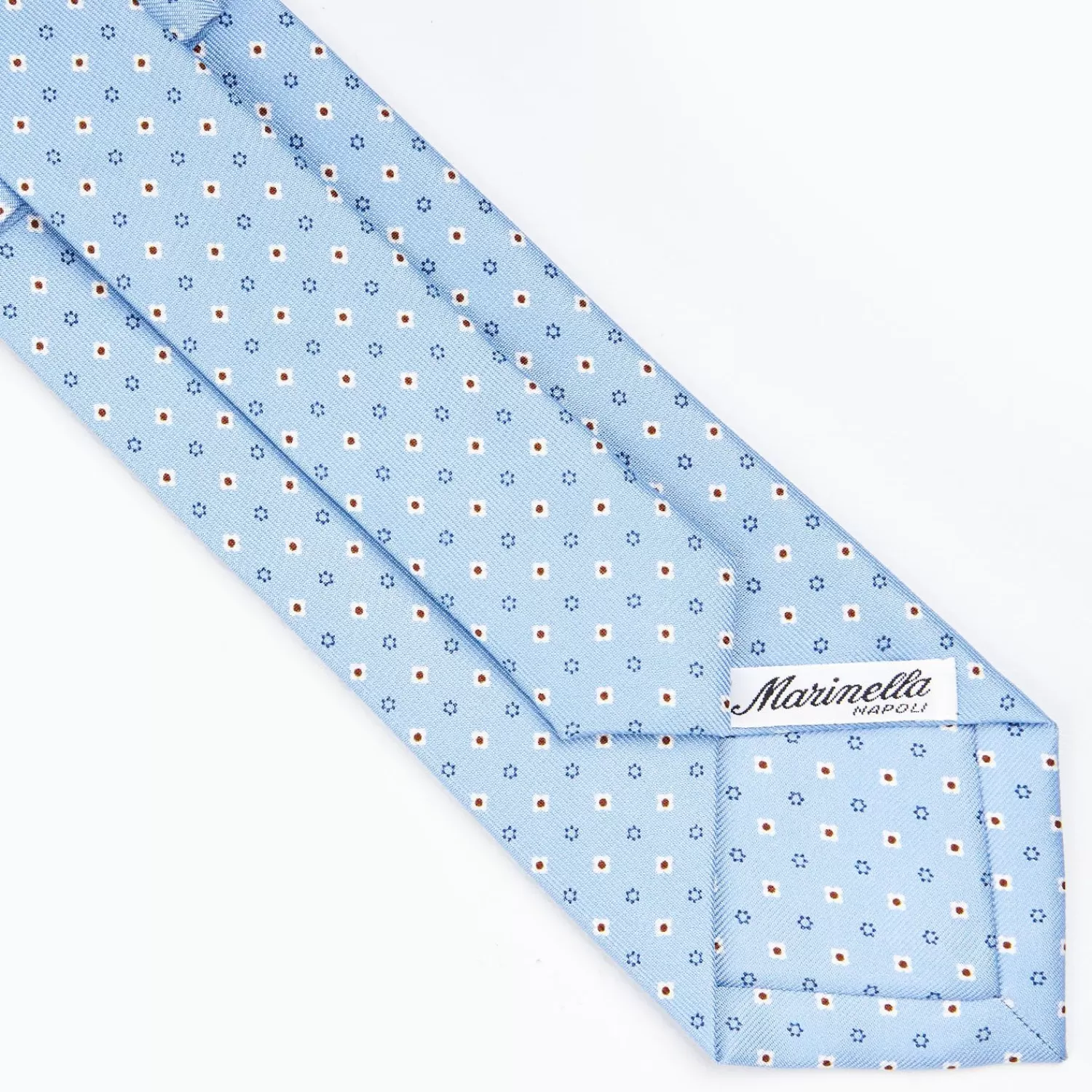 Light Blue Sartorial Classic Silk Tie - Small Flower Designs>E.Marinella Cheap
