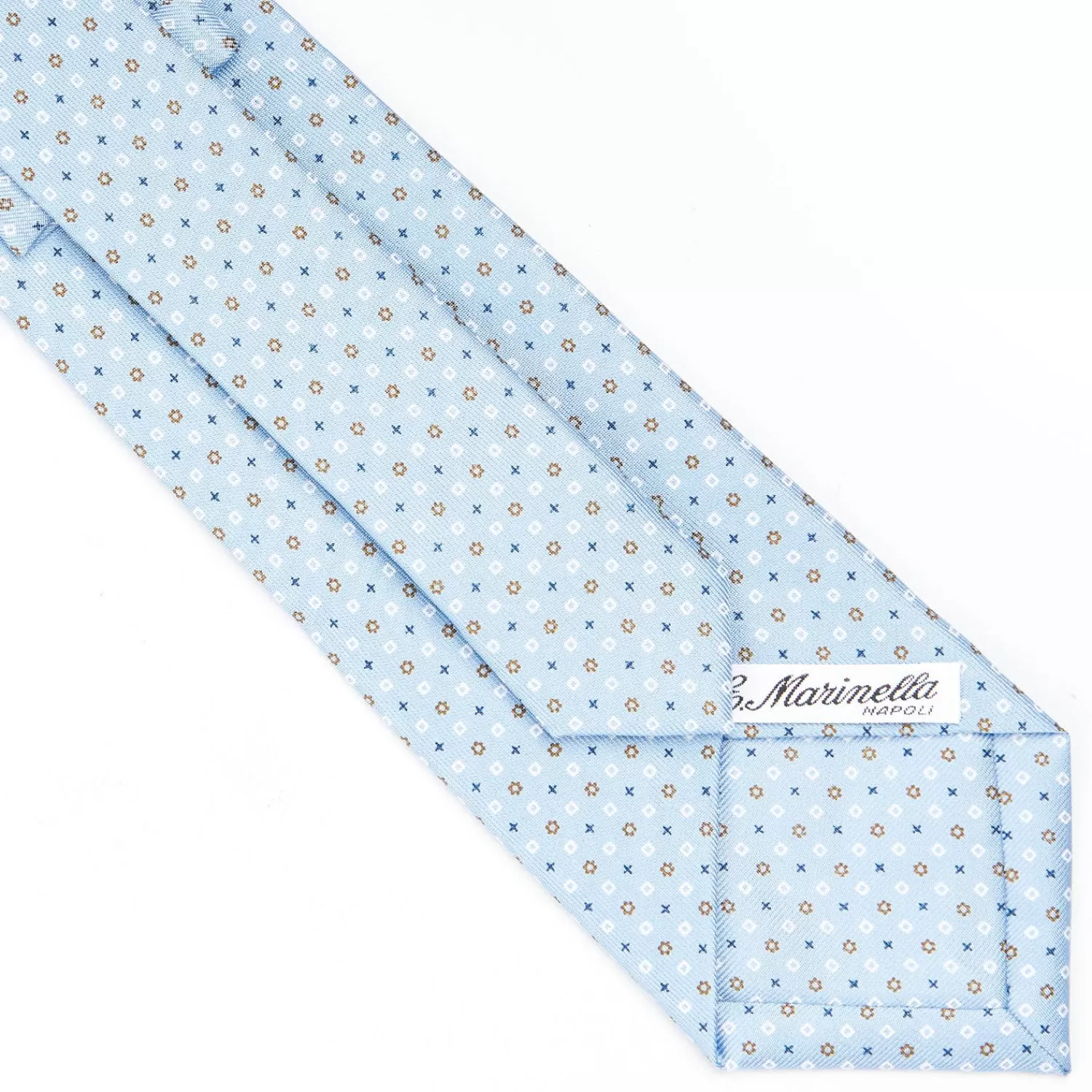 Light Blue Sartorial Classic Silk Tie - Small Flower Designs>E.Marinella Flash Sale