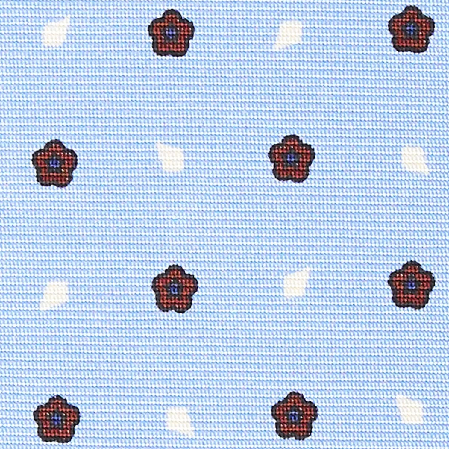 Light Blue Sartorial Classic Silk Tie - Small Flower Designs>E.Marinella Shop