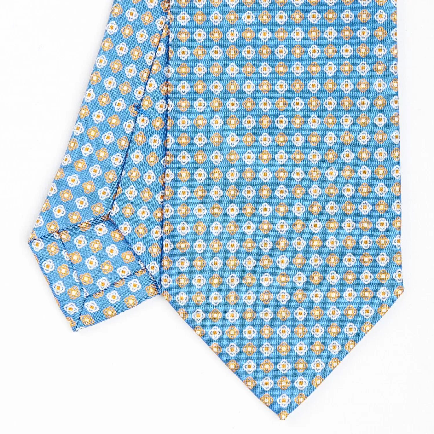 Light Blue Sartorial Classic Silk Tie - Small Flower Pattern>E.Marinella Best Sale