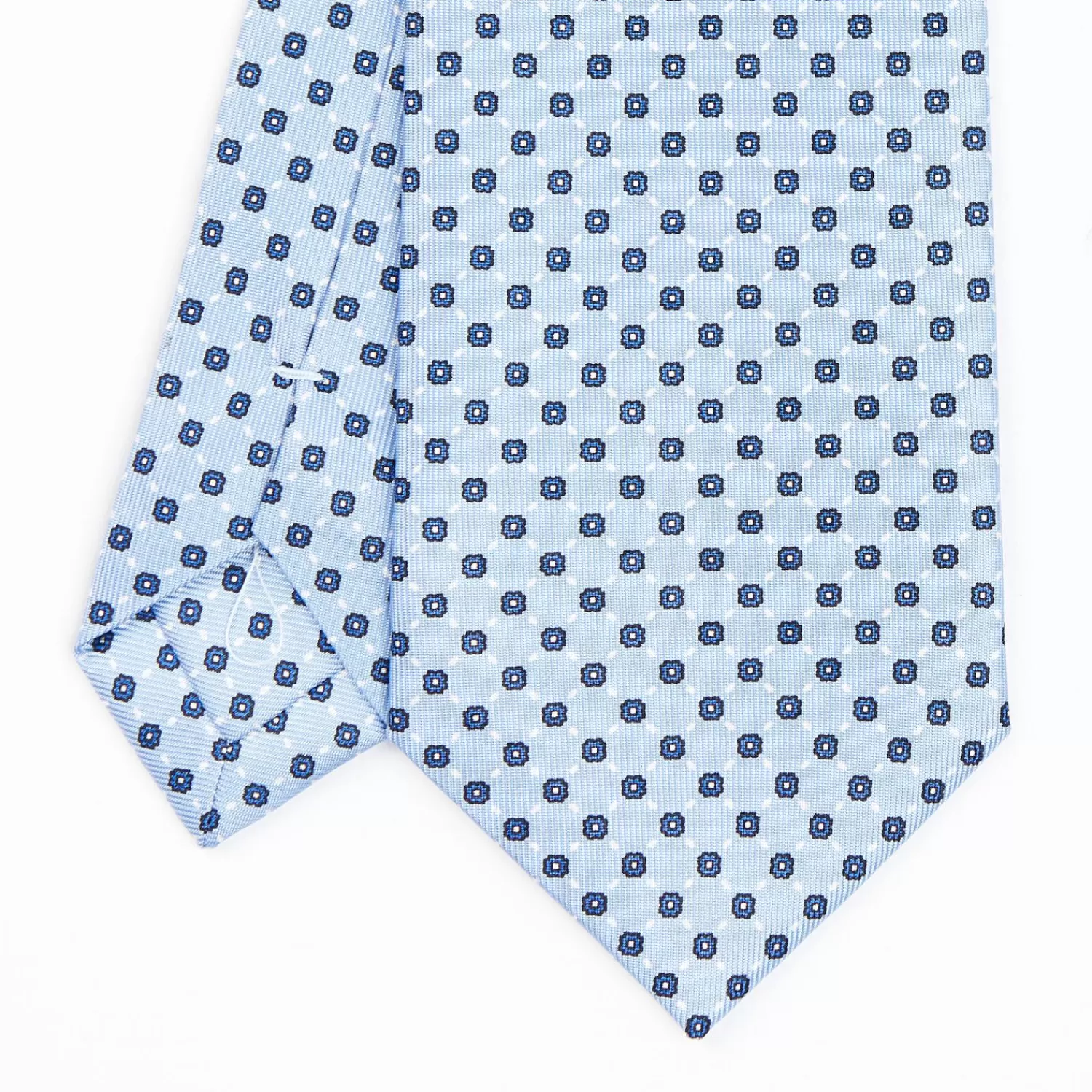 Light Blue Sartorial Classic Silk Tie - Small Flower Pattern>E.Marinella Flash Sale