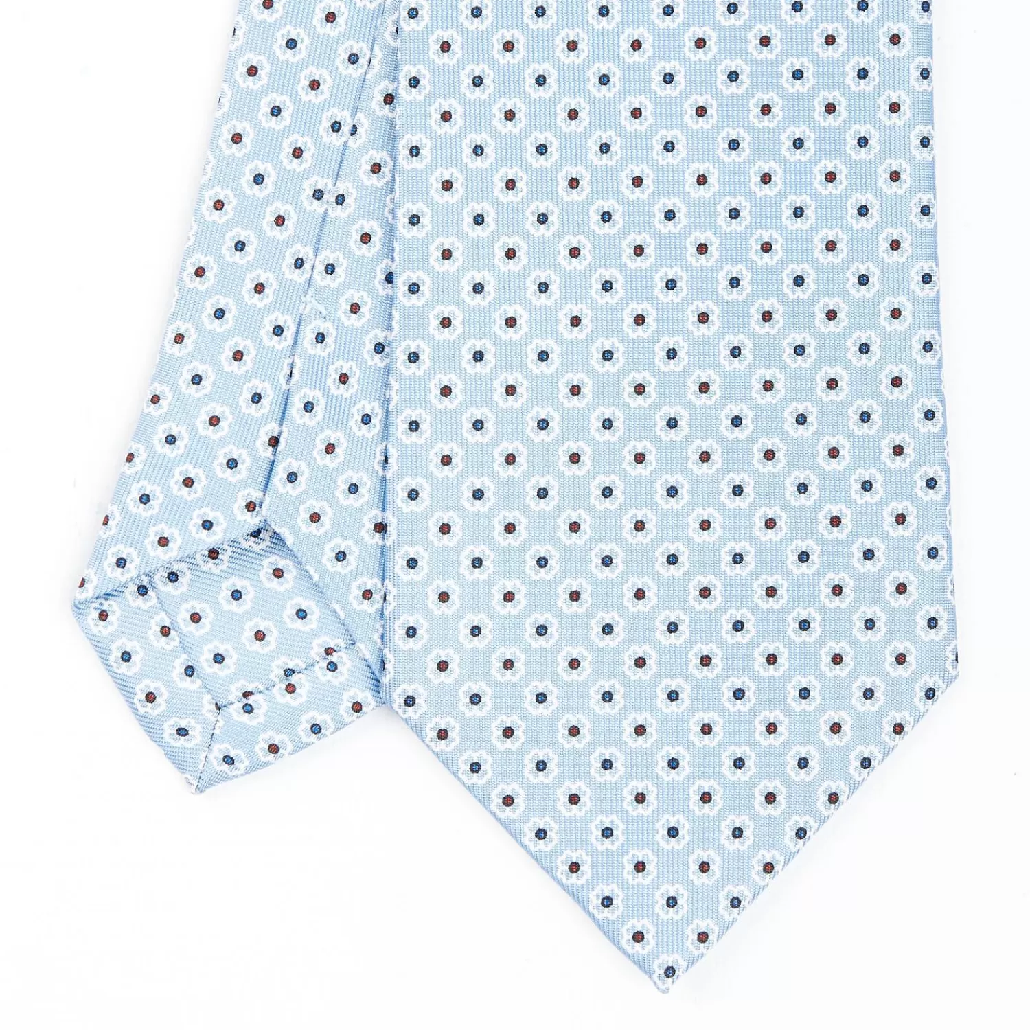 Light Blue Sartorial Classic Silk Tie - Small Flower Pattern>E.Marinella Cheap