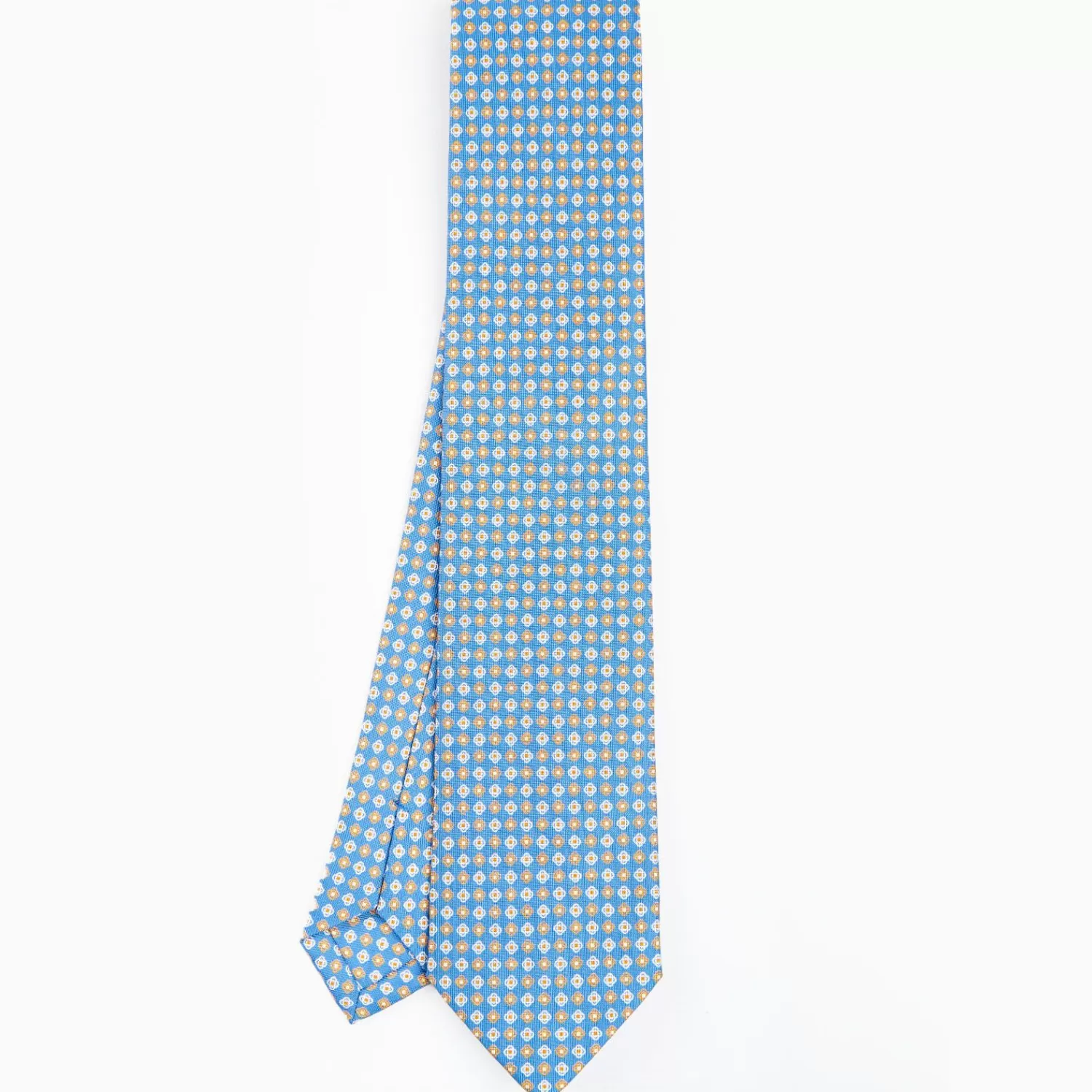 Light Blue Sartorial Classic Silk Tie - Small Flower Pattern>E.Marinella Best Sale