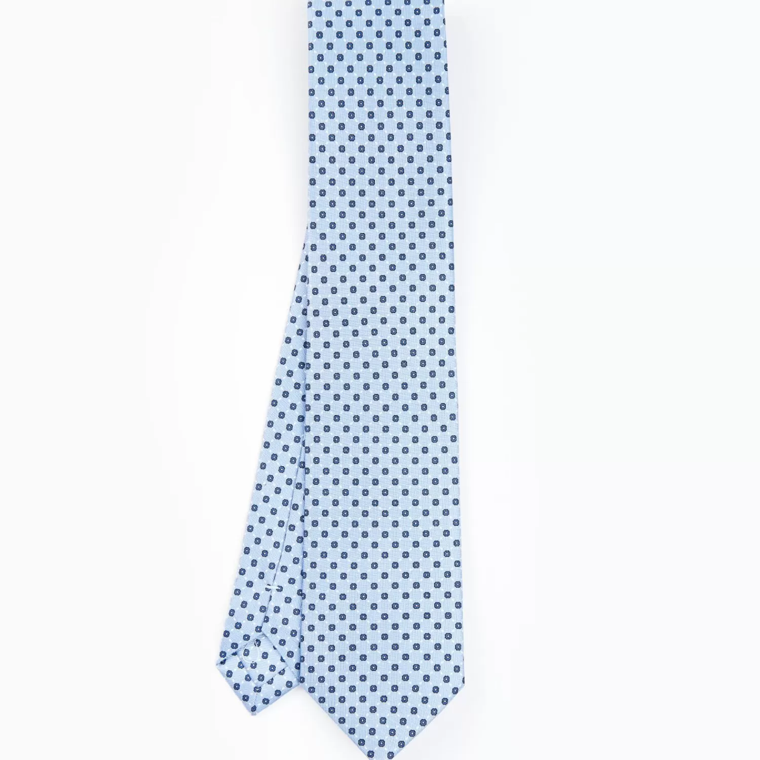 Light Blue Sartorial Classic Silk Tie - Small Flower Pattern>E.Marinella Flash Sale