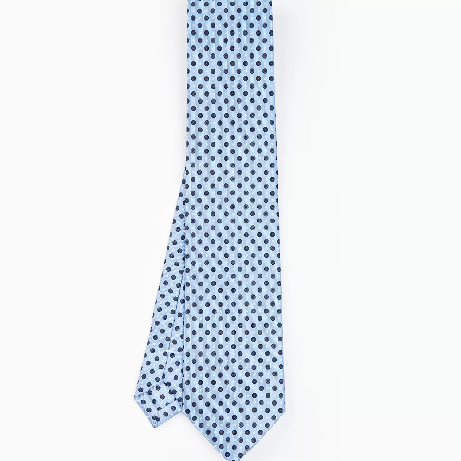 Light Blue Sartorial Classic Silk Tie - Small Flower Pattern>E.Marinella Shop