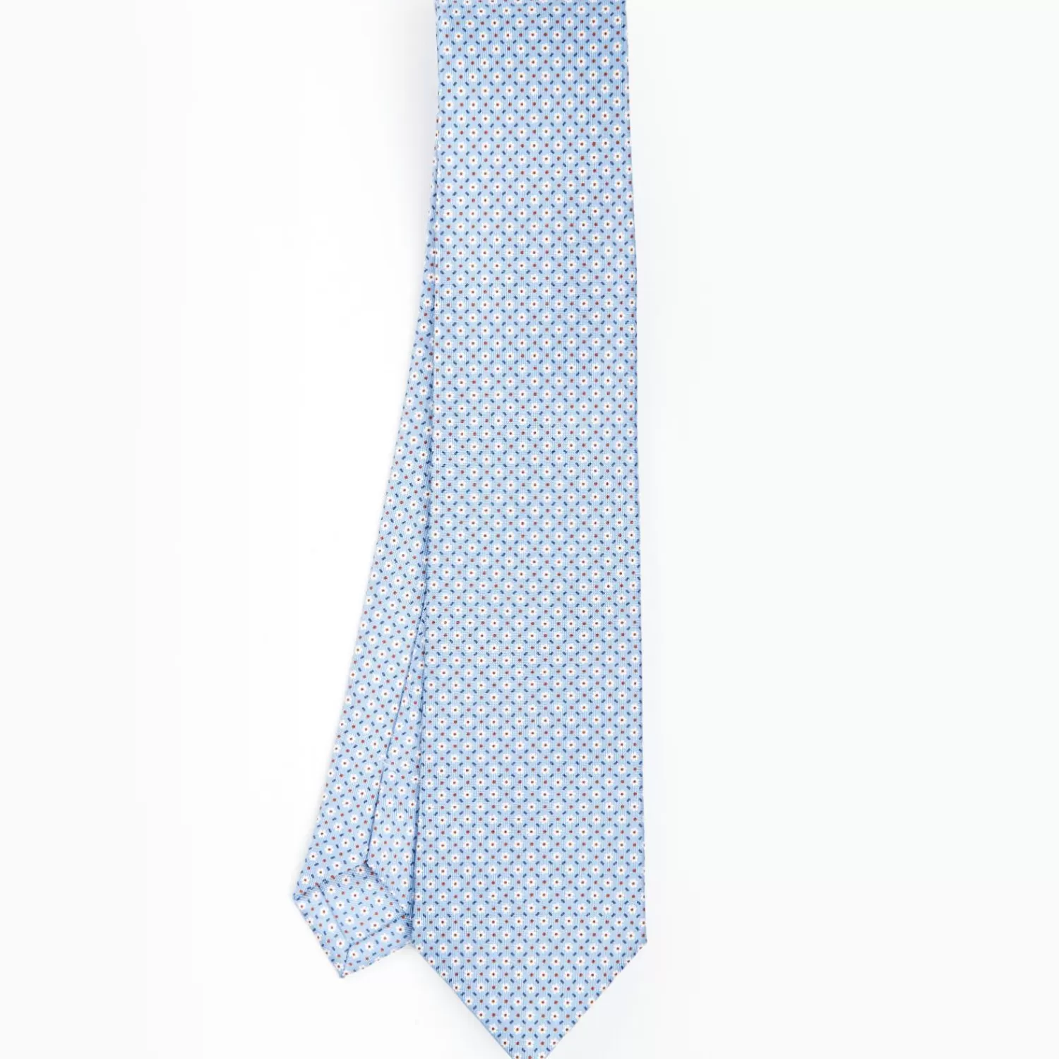 Light Blue Sartorial Classic Silk Tie - Small Flower Pattern>E.Marinella Sale