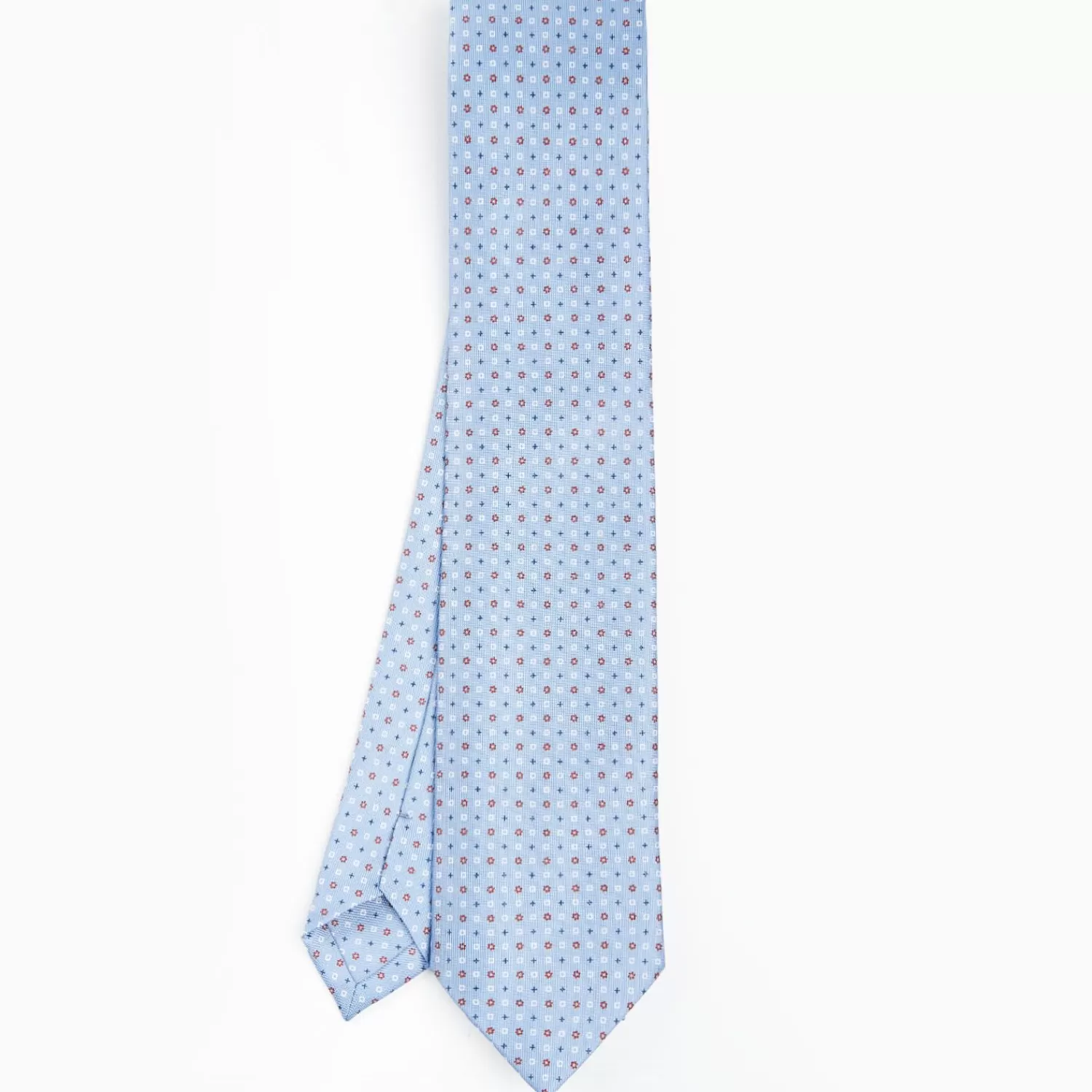 Light Blue Sartorial Classic Silk Tie - Small Flower Pattern>E.Marinella Cheap