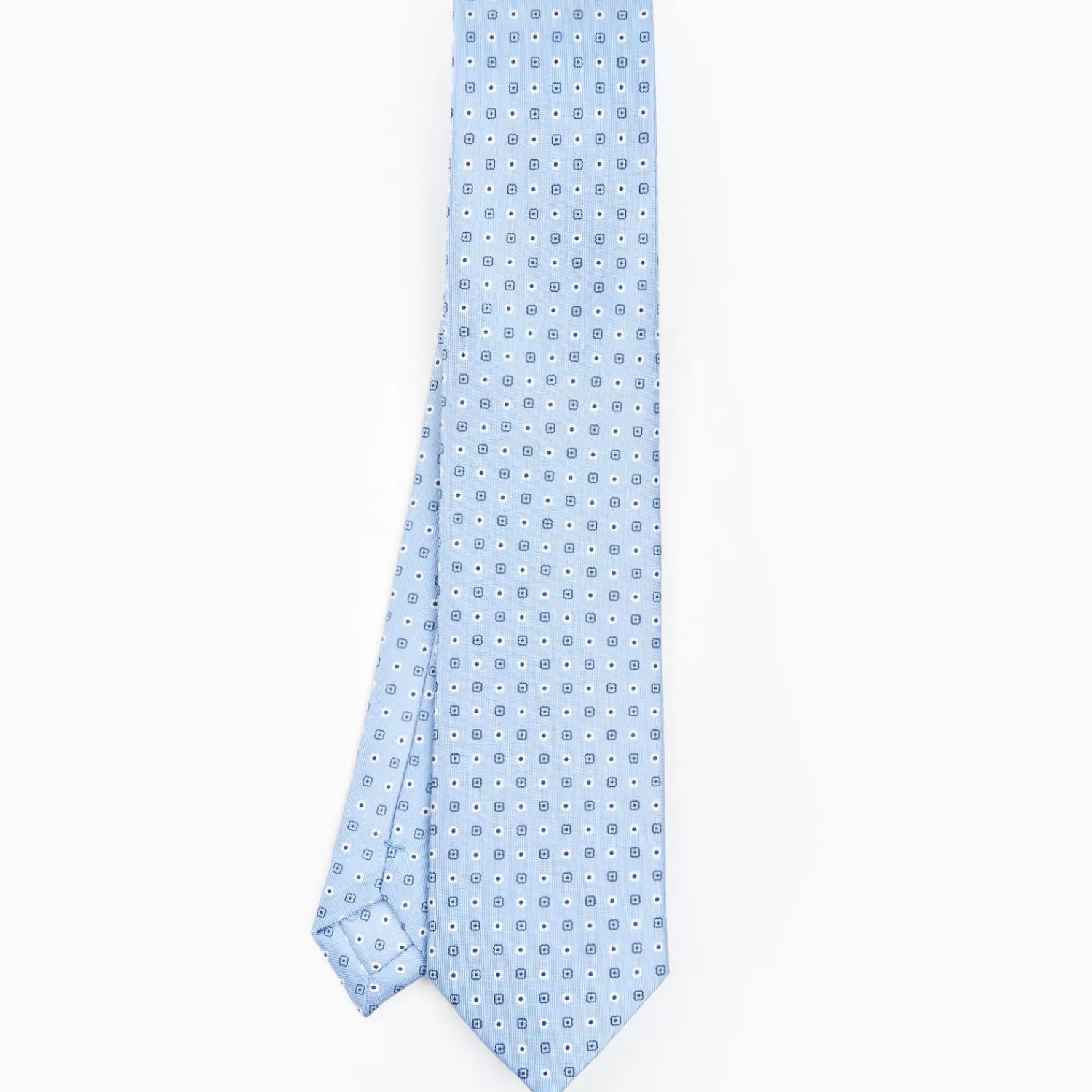 Light Blue Sartorial Classic Silk Tie - Small Flower Pattern>E.Marinella New