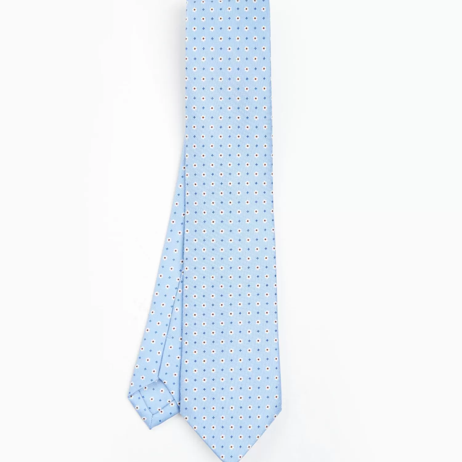 Light Blue Sartorial Classic Silk Tie - Small Flower Pattern>E.Marinella Hot
