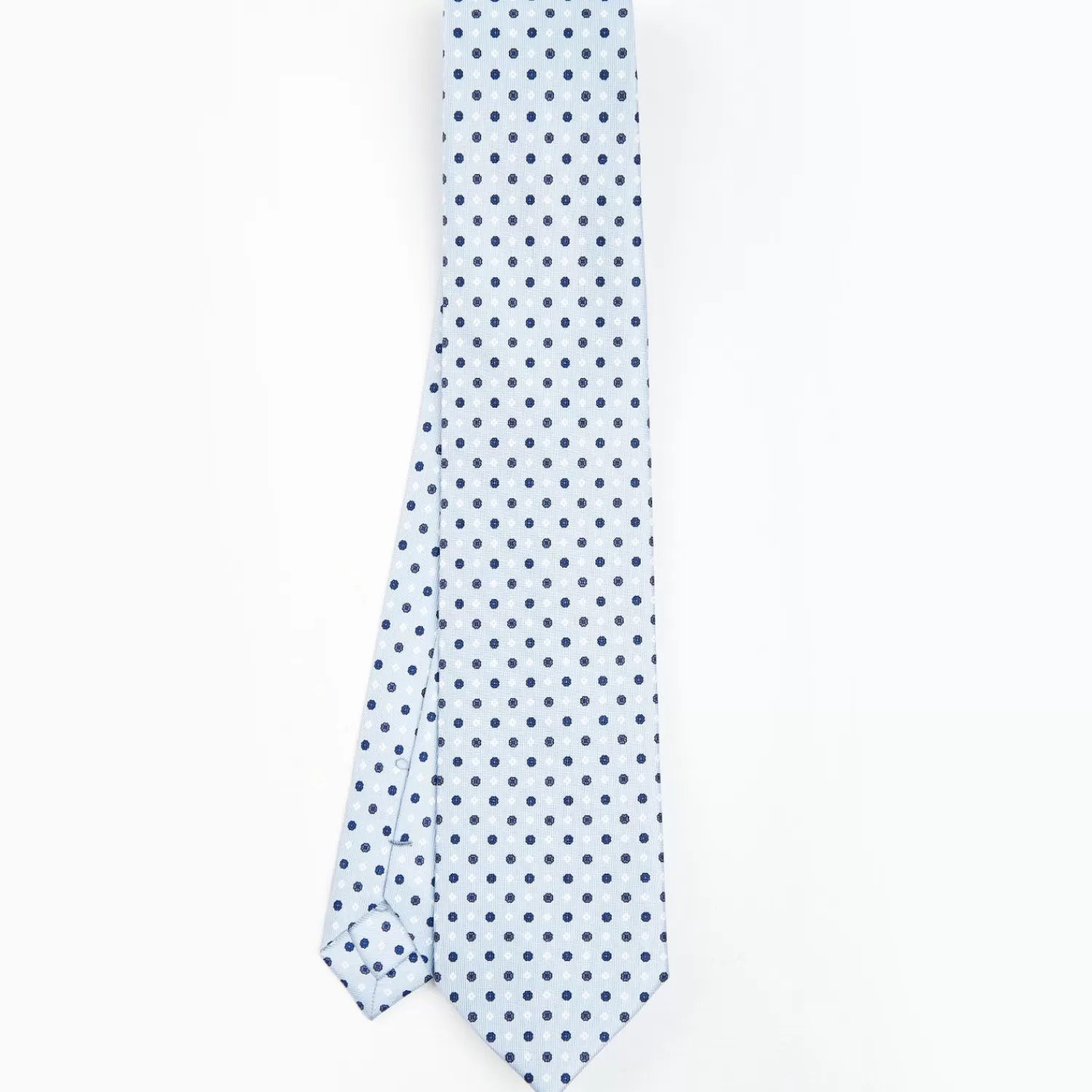 Light Blue Sartorial Classic Silk Tie - Small Flower Pattern>E.Marinella Sale