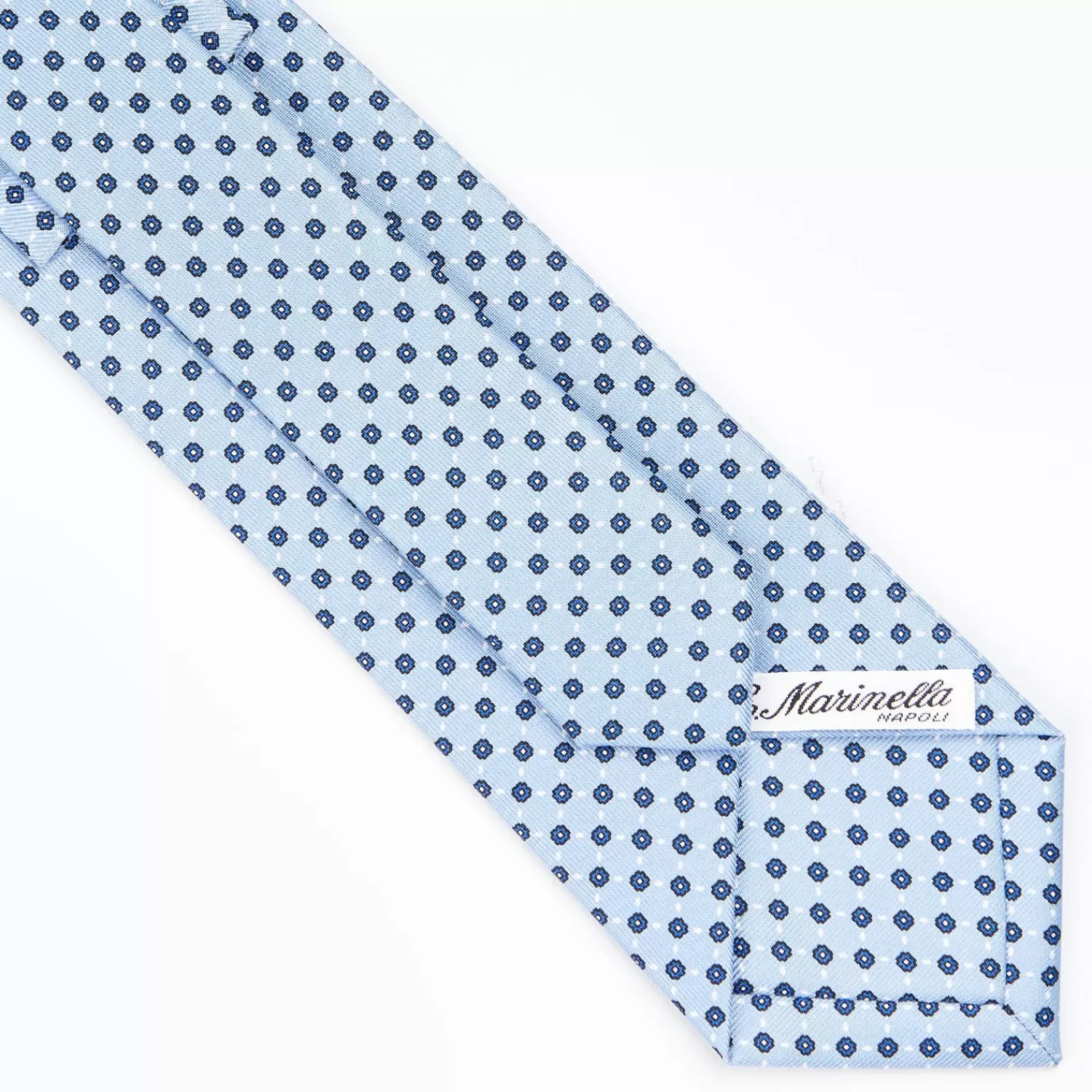 Light Blue Sartorial Classic Silk Tie - Small Flower Pattern>E.Marinella Flash Sale