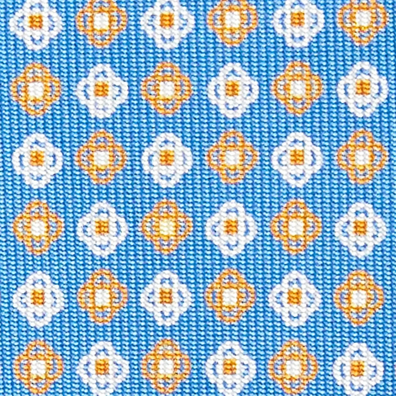 Light Blue Sartorial Classic Silk Tie - Small Flower Pattern>E.Marinella Best Sale