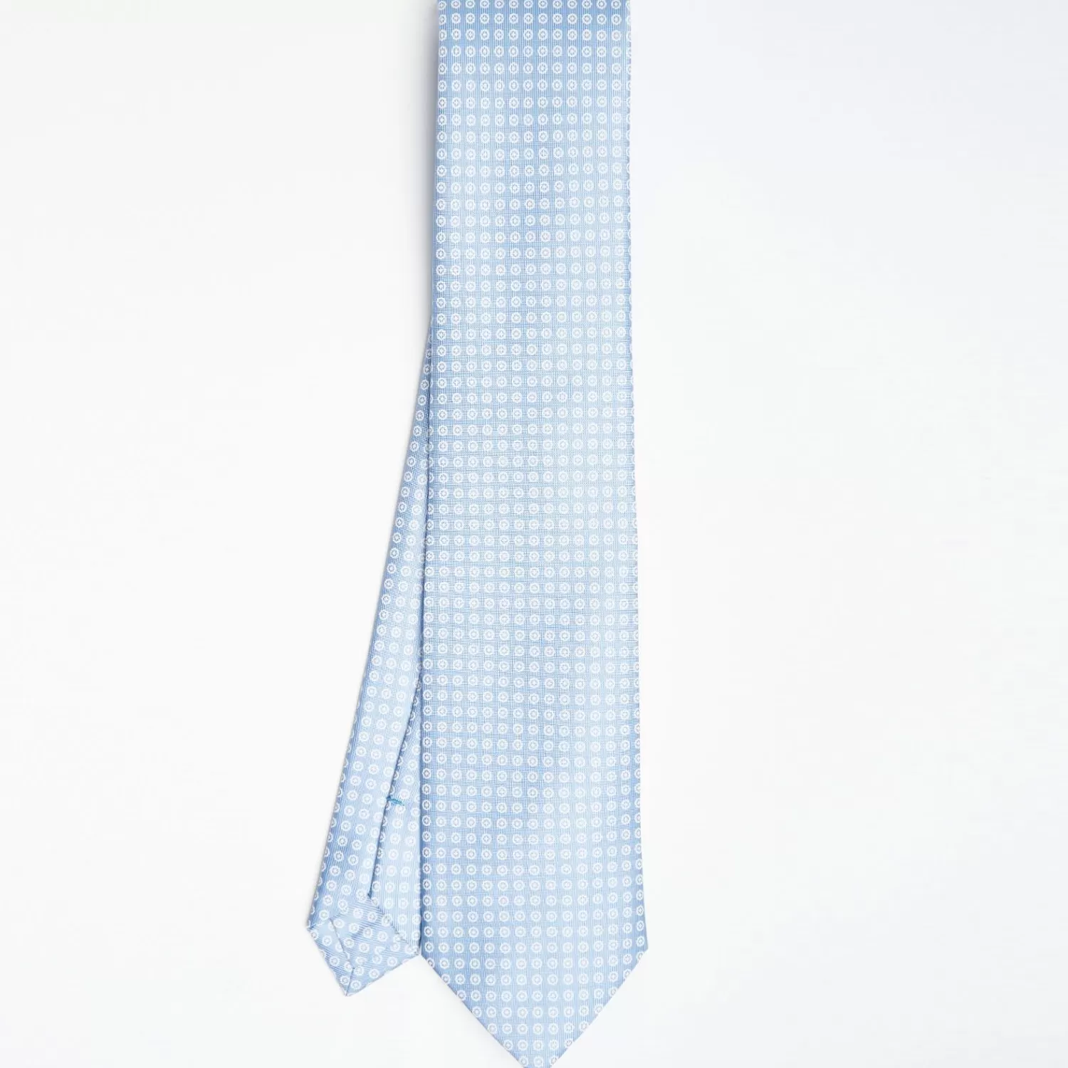 Light Blue Sartorial Classic Silk Tie Small Flower Pattern>E.Marinella Shop