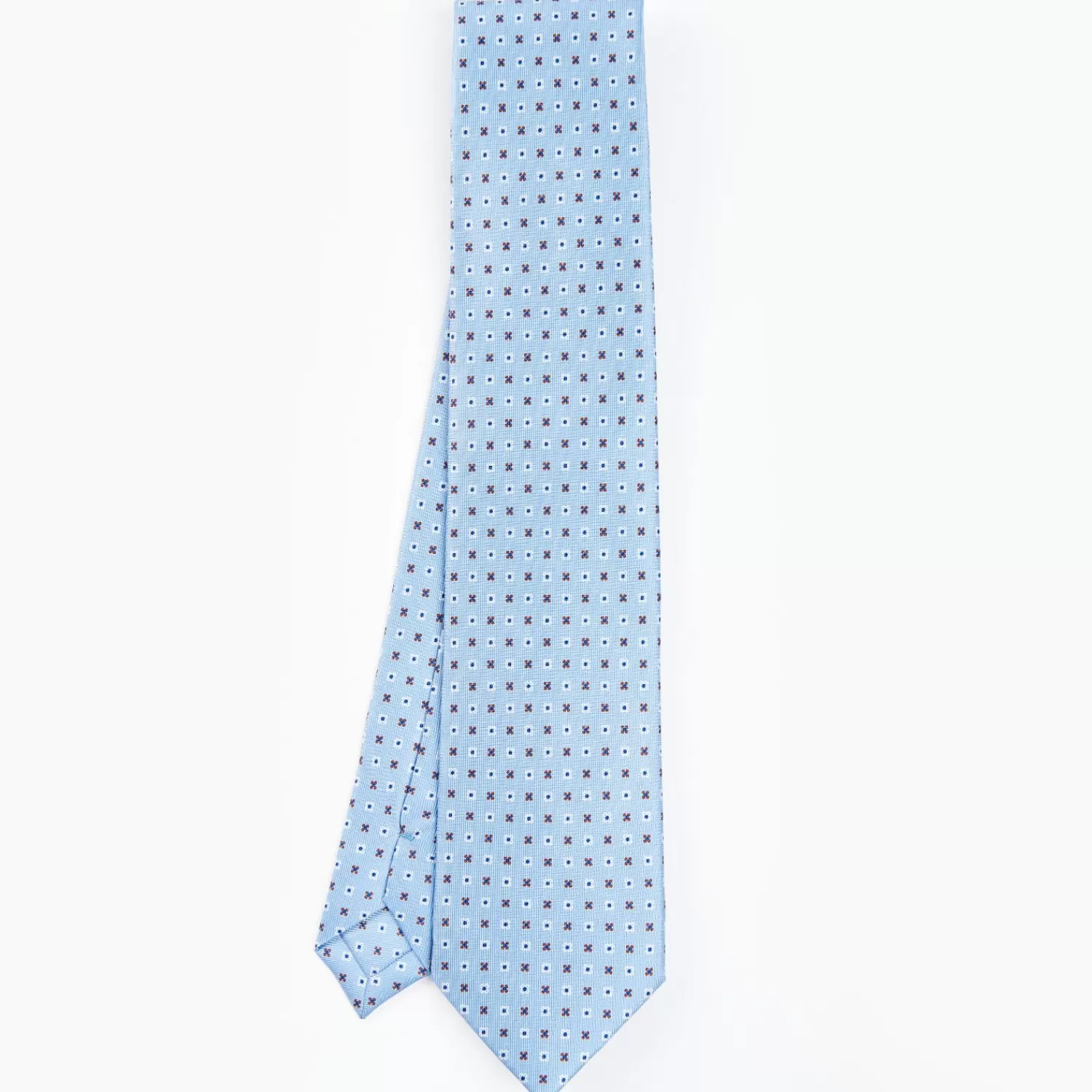 Light Blue Sartorial Classic Tie - Small Flower Pattern>E.Marinella Shop