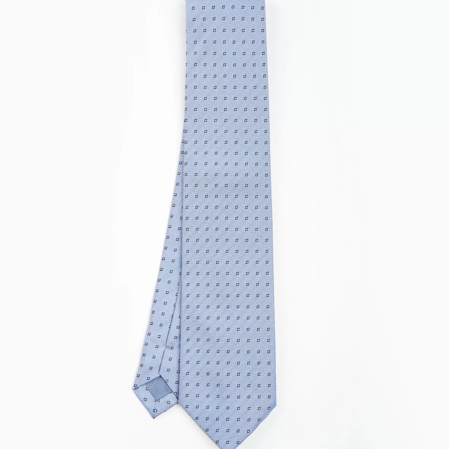 Light Blue Sartorial Jacquard Silk Tie - Small Flower Designs>E.Marinella Shop