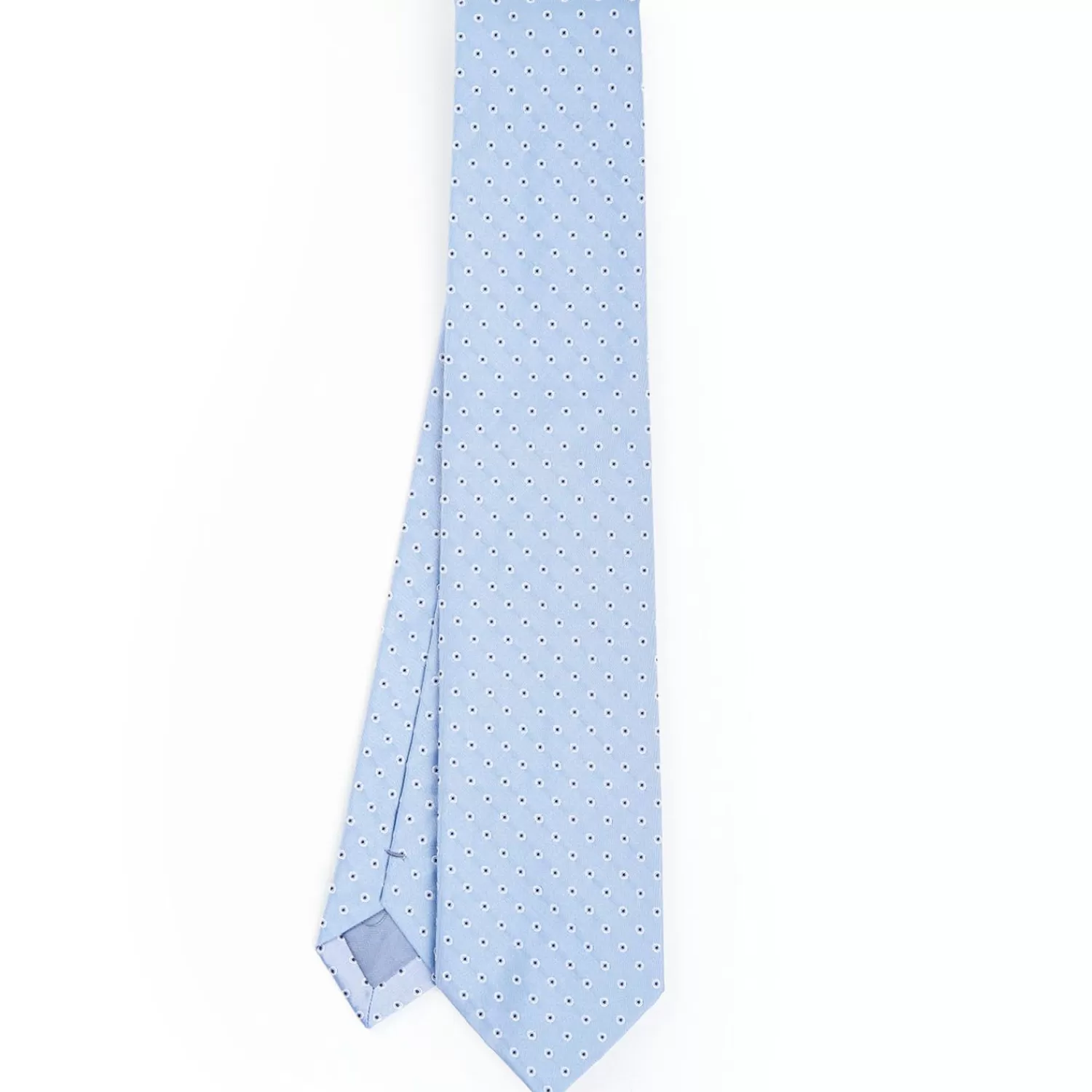 Light Blue Sartorial Jacquard Silk Tie - Small Geometric Pattern>E.Marinella Cheap