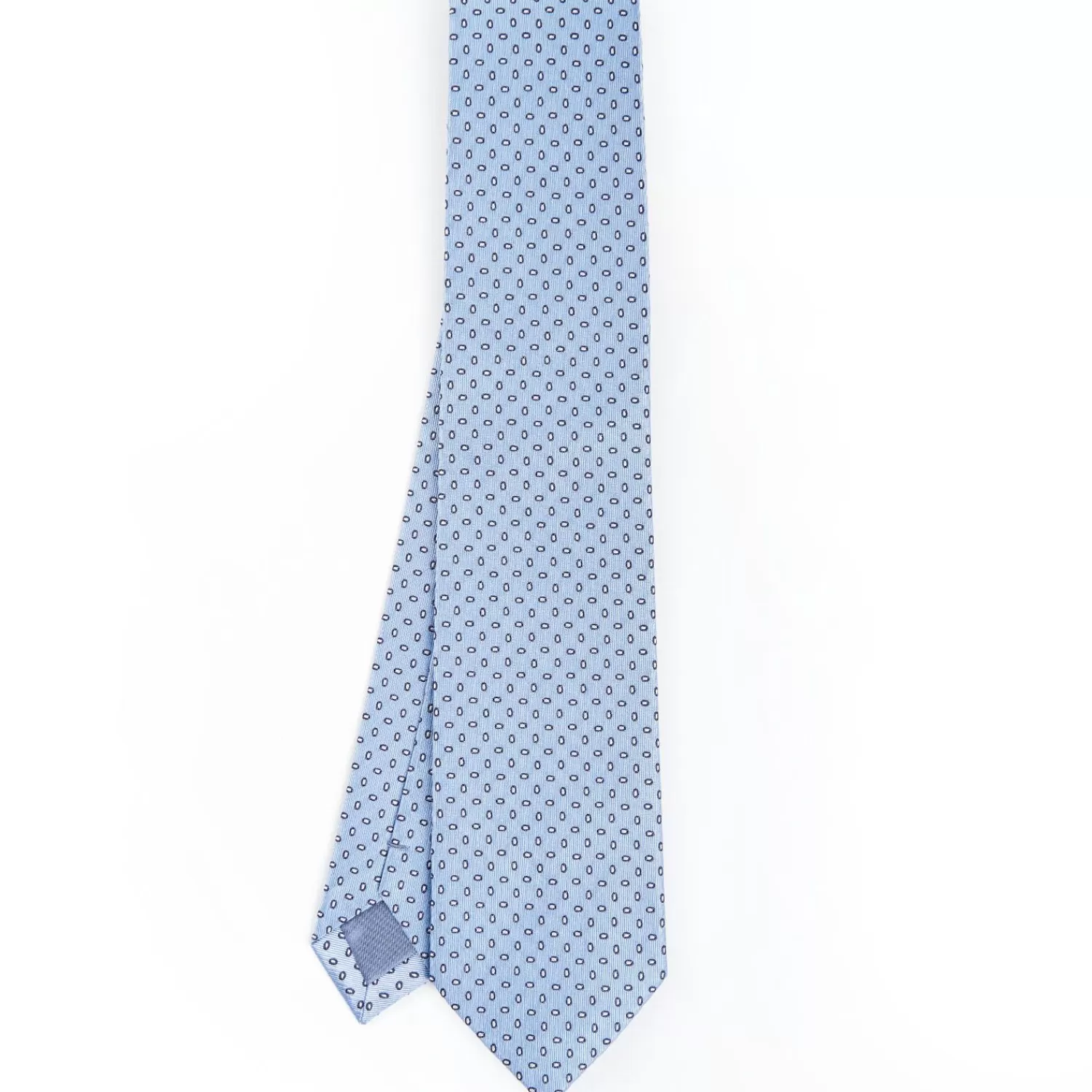 Light Blue Sartorial Jacquard Silk Tie - Small Geometric Pattern>E.Marinella Online