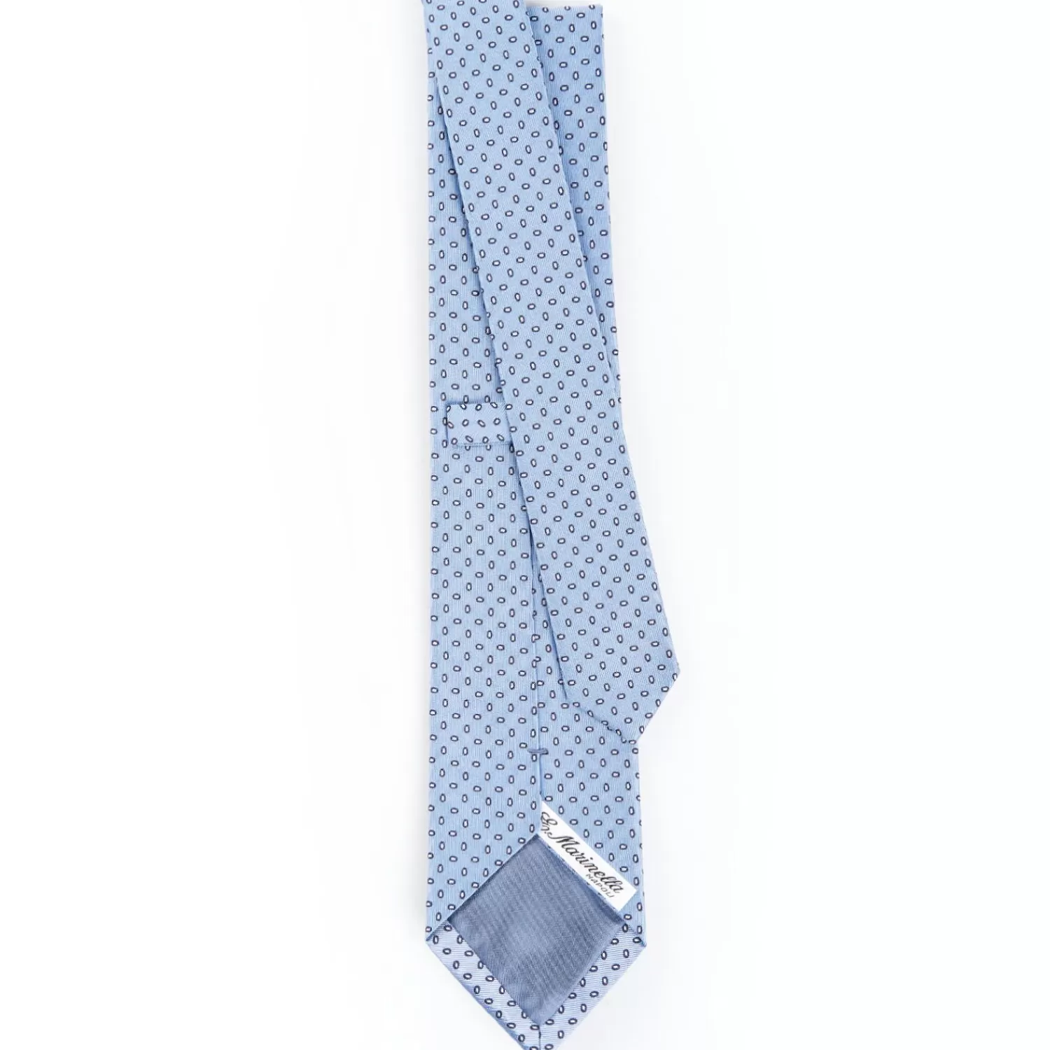 Light Blue Sartorial Jacquard Silk Tie - Small Geometric Pattern>E.Marinella Online