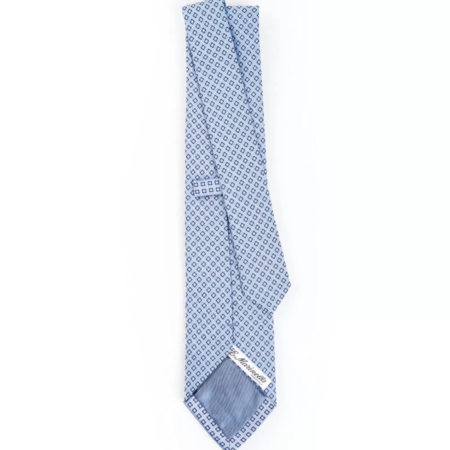 Light Blue Sartorial Jacquard Silk Tie - Small Geometric Pattern>E.Marinella Best Sale