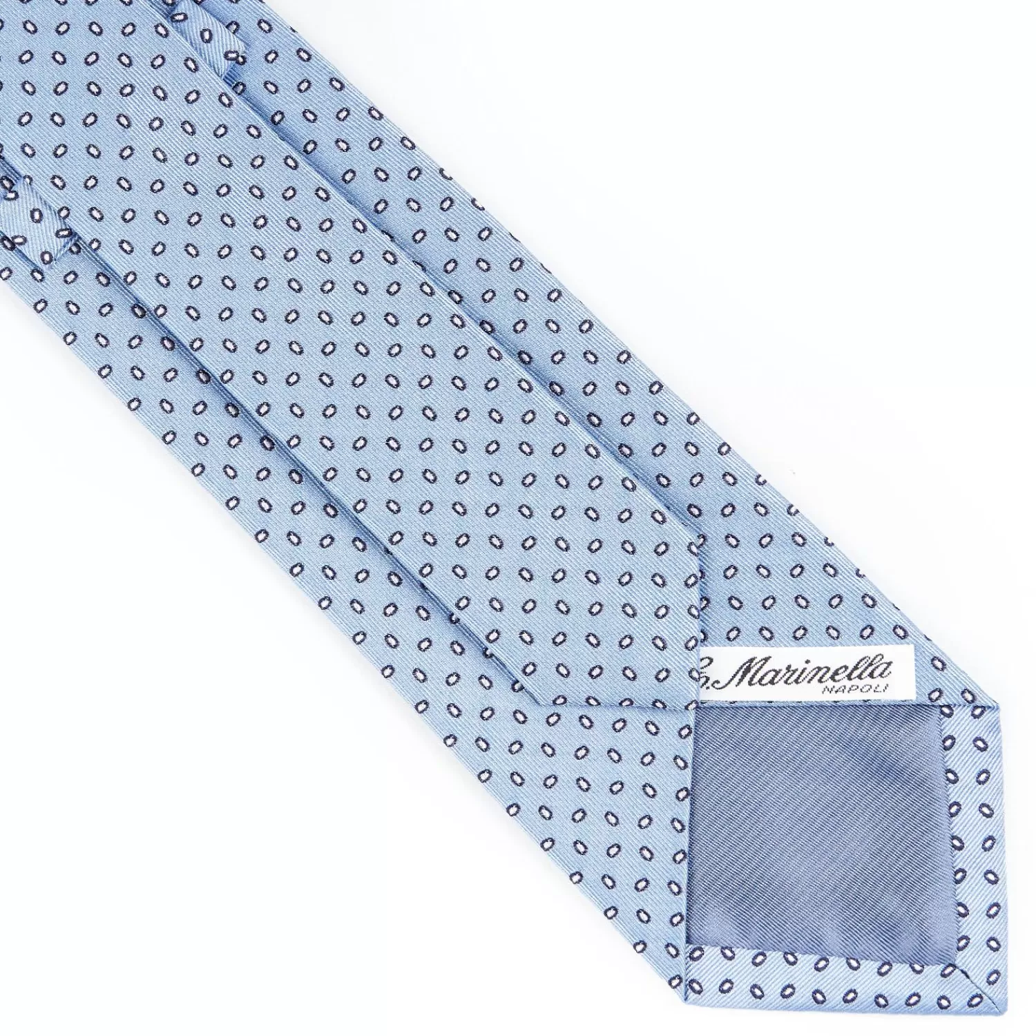 Light Blue Sartorial Jacquard Silk Tie - Small Geometric Pattern>E.Marinella Online