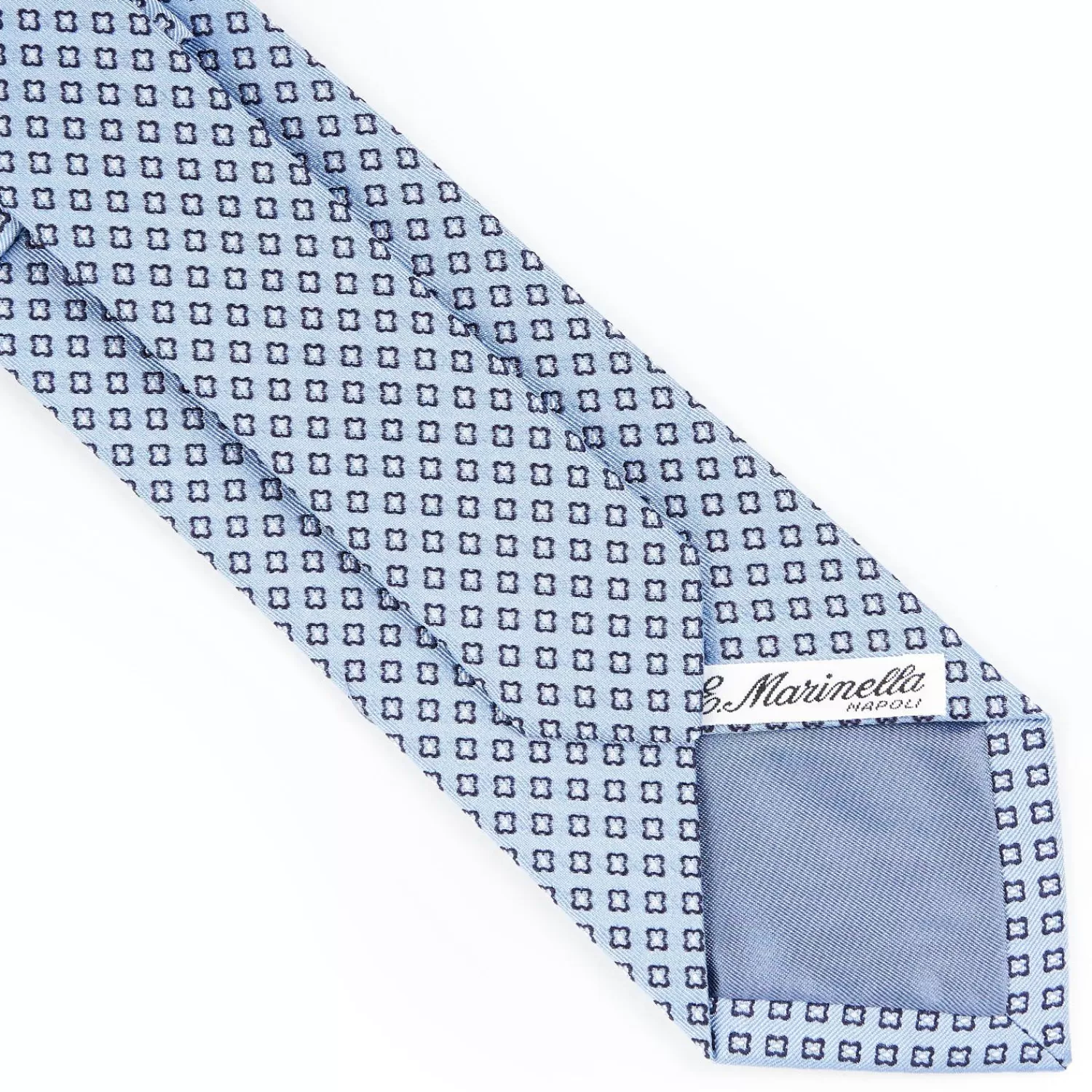 Light Blue Sartorial Jacquard Silk Tie - Small Geometric Pattern>E.Marinella Best Sale