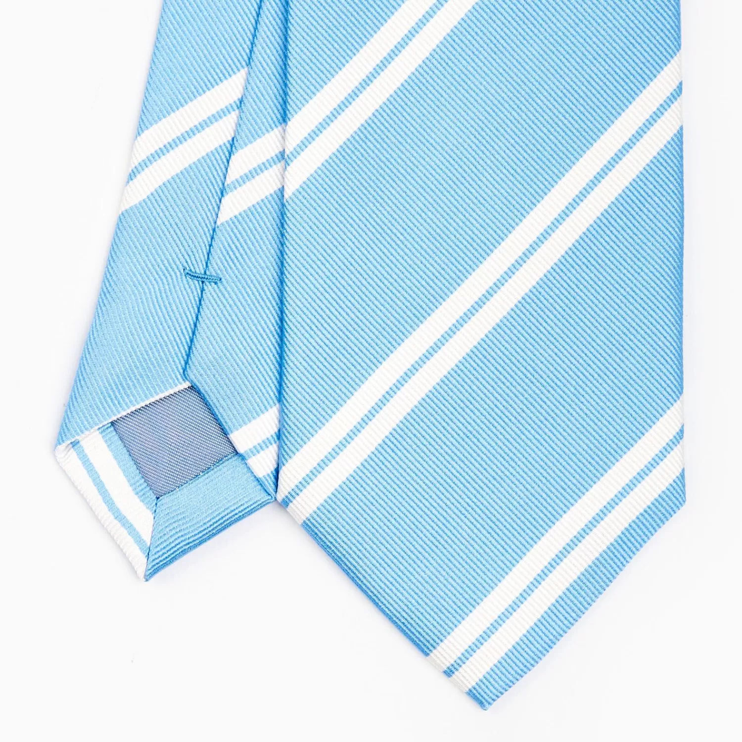 Light Blue Sartorial Striped Silk Tie>E.Marinella Outlet