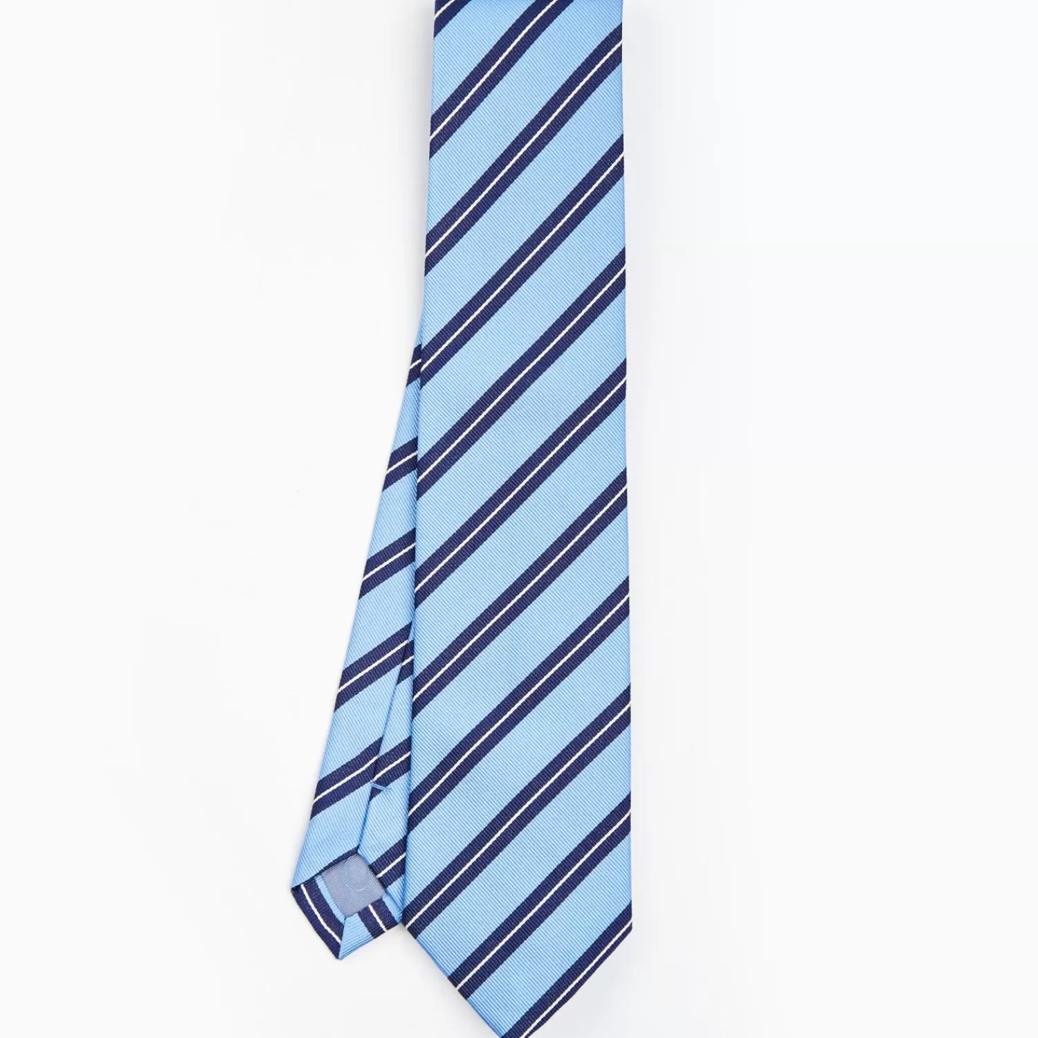 Light Blue Sartorial Striped Silk Tie>E.Marinella Outlet