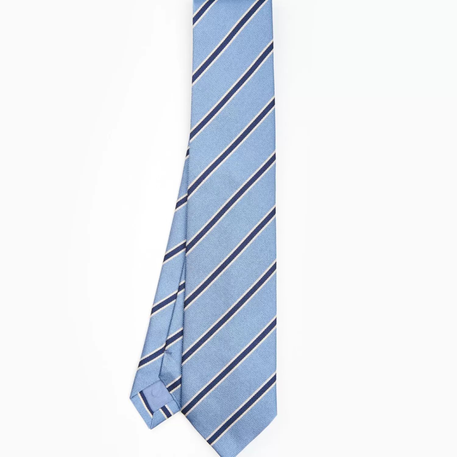 Light Blue Sartorial Striped Silk Tie>E.Marinella Clearance