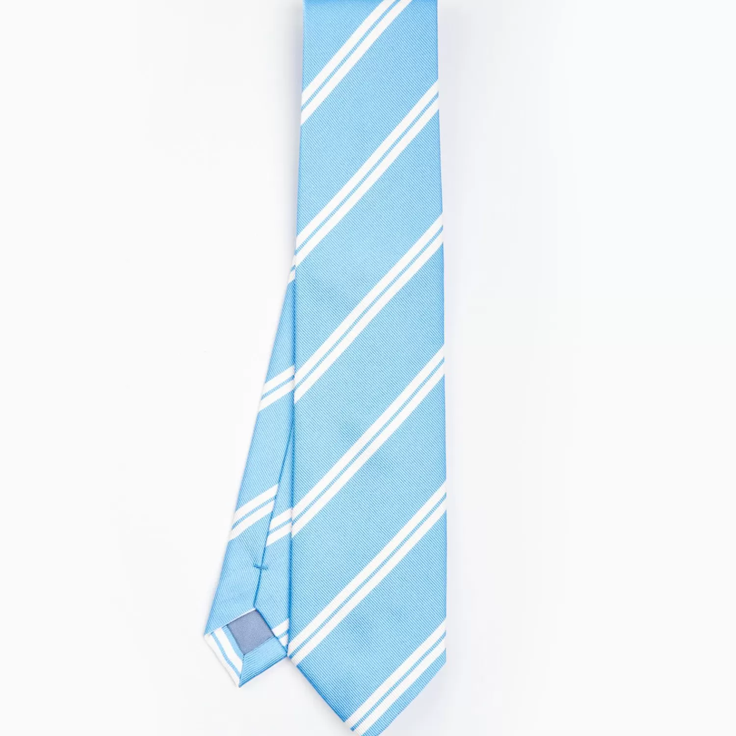 Light Blue Sartorial Striped Silk Tie>E.Marinella Outlet