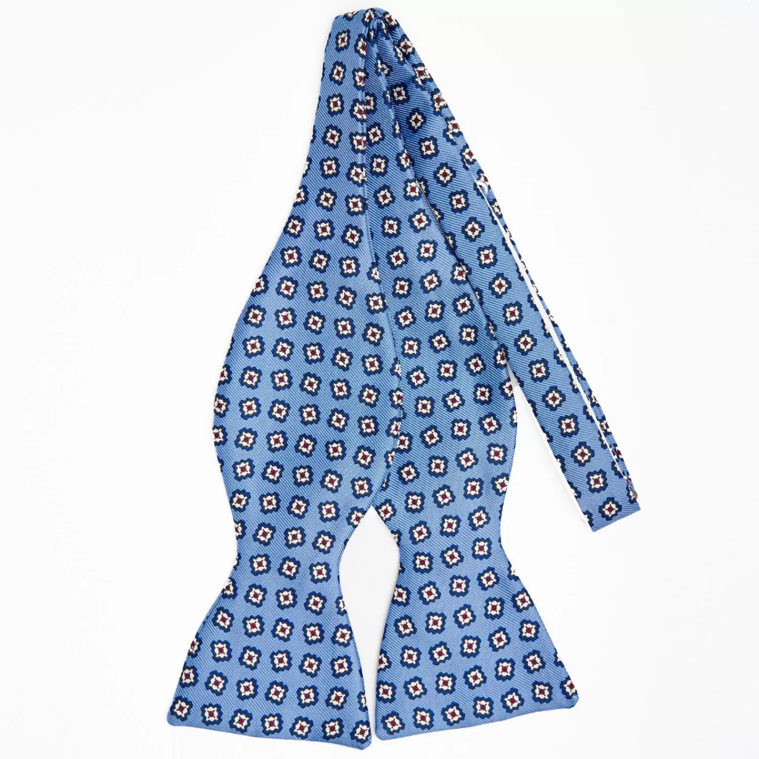 Light Blue Silk Bowtie To Self-Tie - Small Floe00Ecwer Pattern>E.Marinella Best Sale
