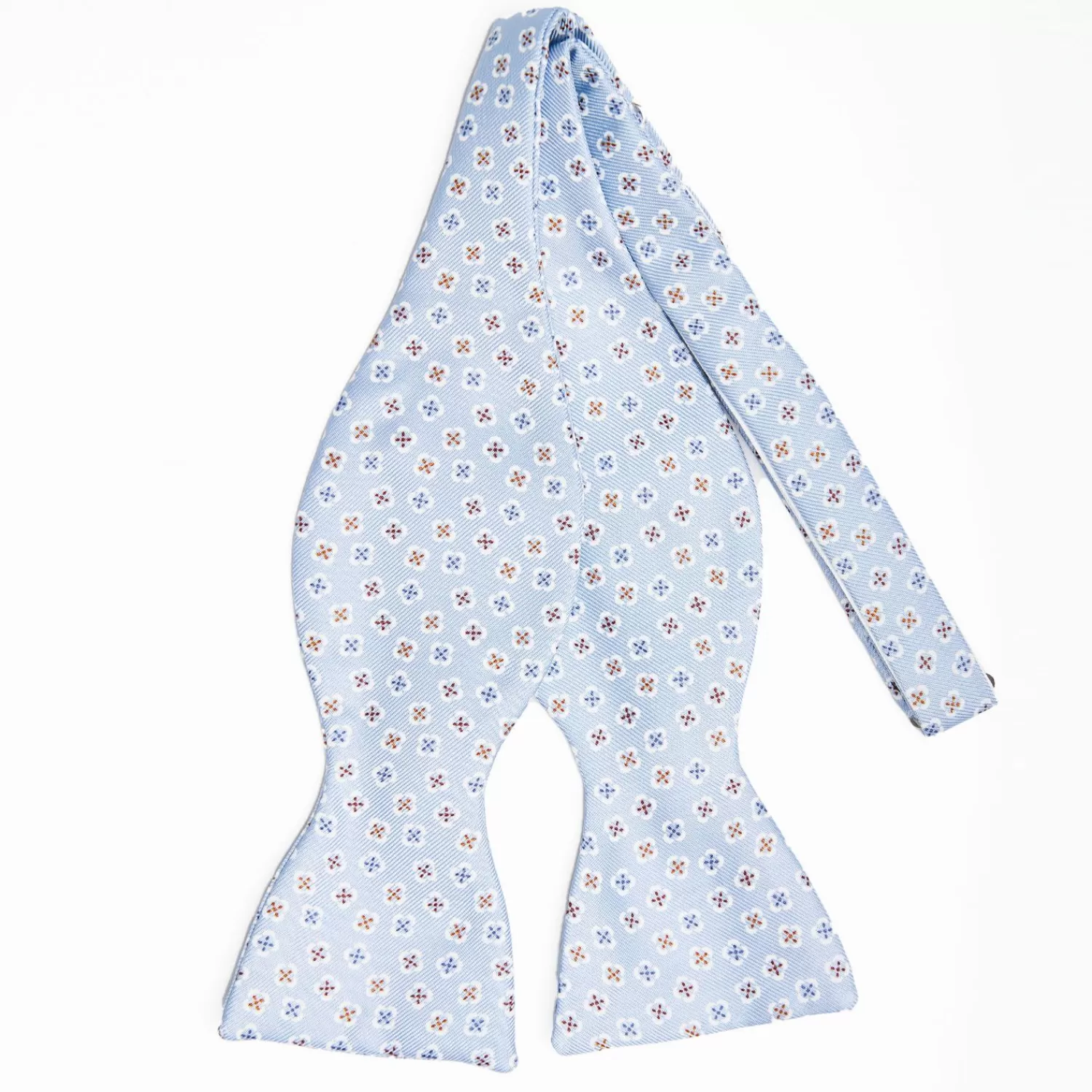 Light Blue Silk Bowtie To Self-Tie - Small Flower Pattern>E.Marinella Flash Sale