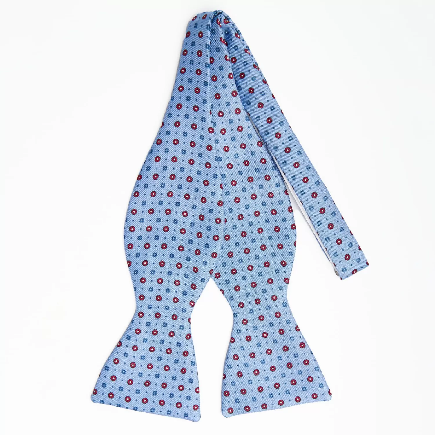 Light Blue Silk Bowtie To Self-Tie Small Flower Pattern>E.Marinella Cheap