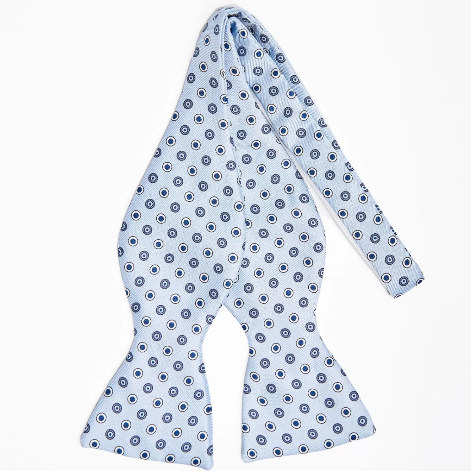 Light Blue Silk Bowtie To Self-Tie Small Geometric Pattern>E.Marinella Best