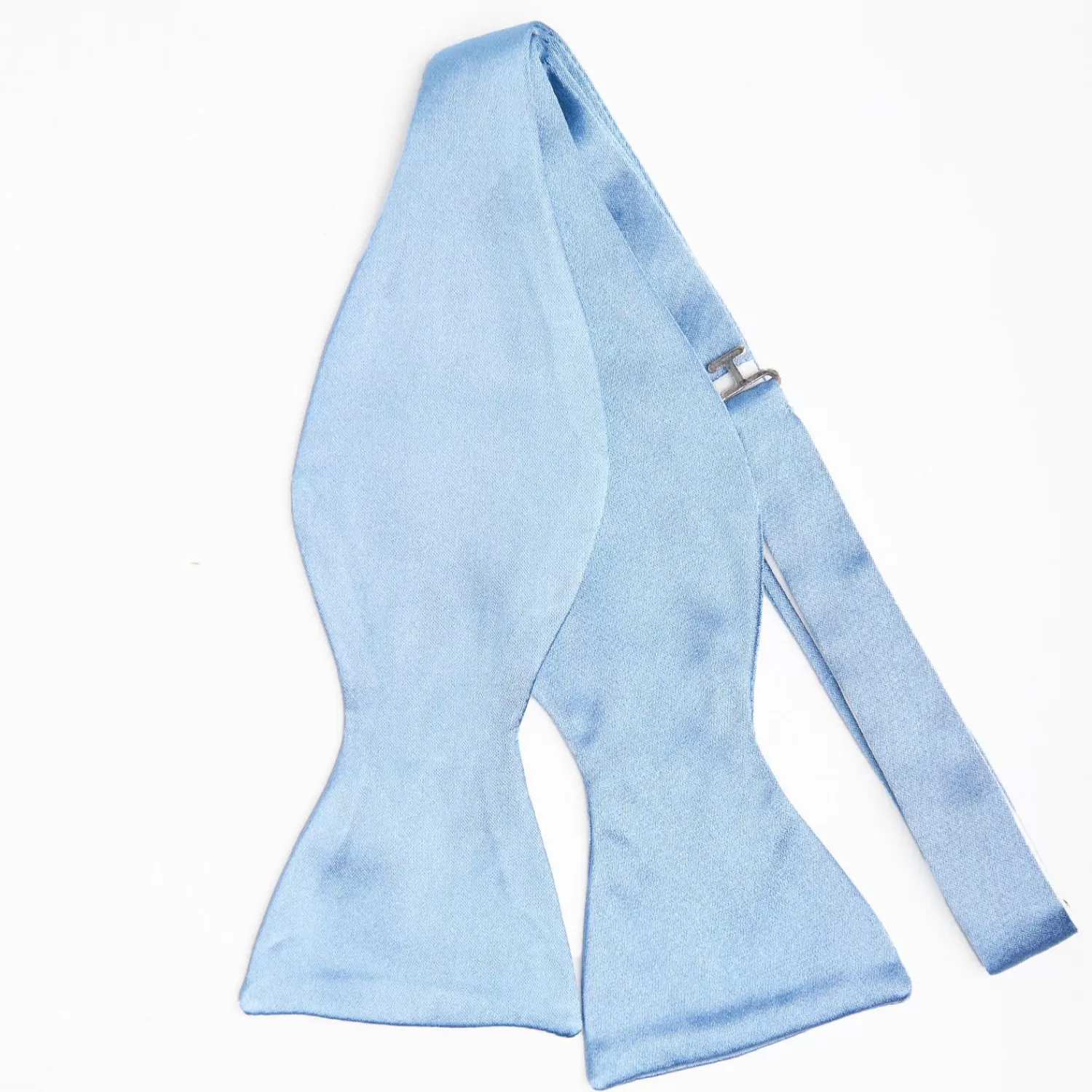 Light Blue Silk Satin Bowtie To Self-Tie - Solid Color>E.Marinella Hot