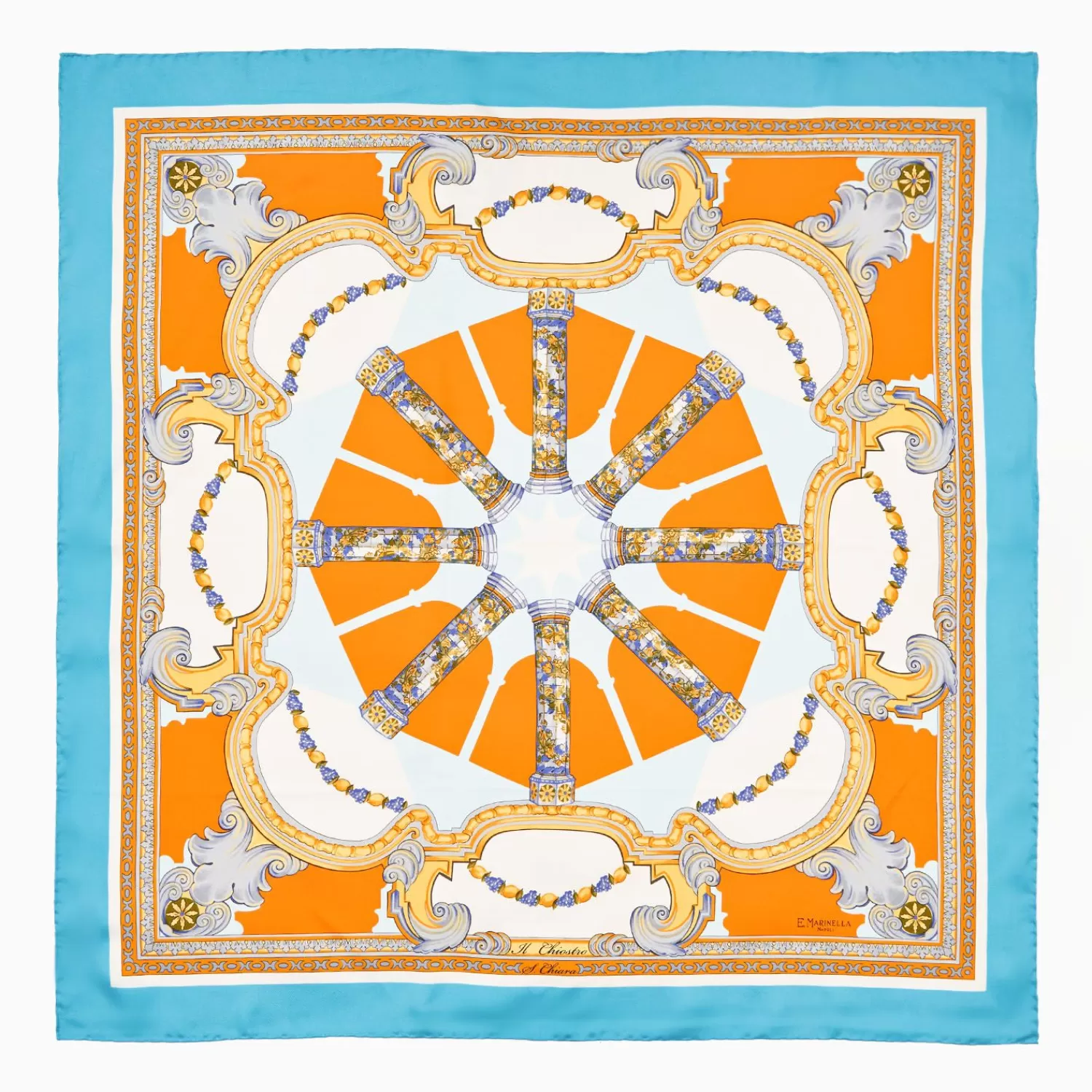 Light Blue Silk Scarf 90 - Santa Chiara Cloister>E.Marinella Best Sale