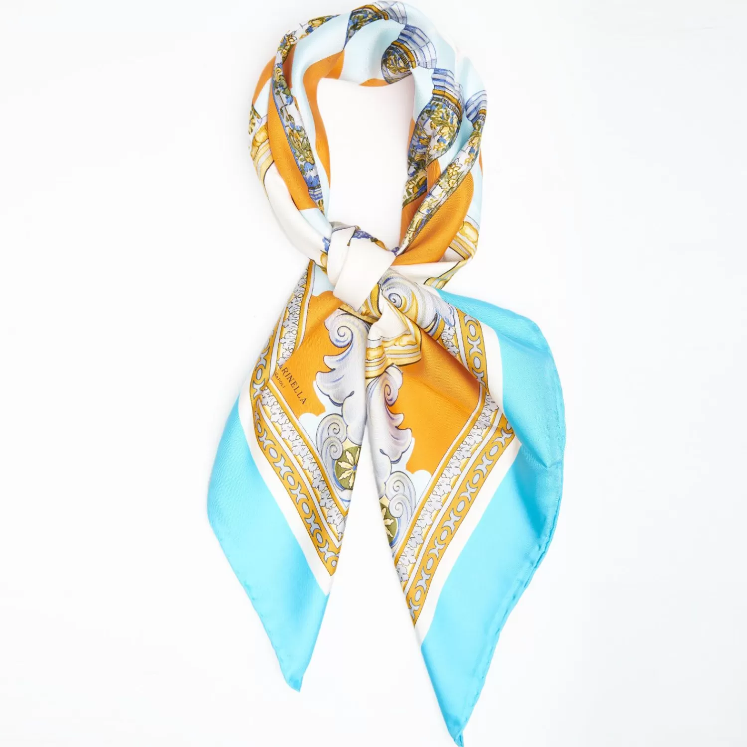 Light Blue Silk Scarf 90 - Santa Chiara Cloister>E.Marinella Best Sale