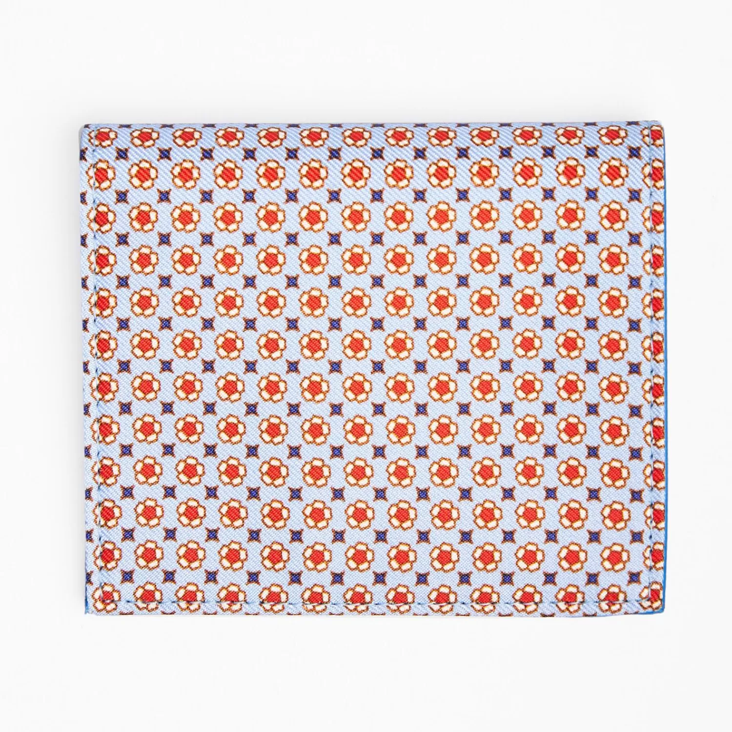 Light Blue Small Wallet In Silk And Leather>E.Marinella Discount