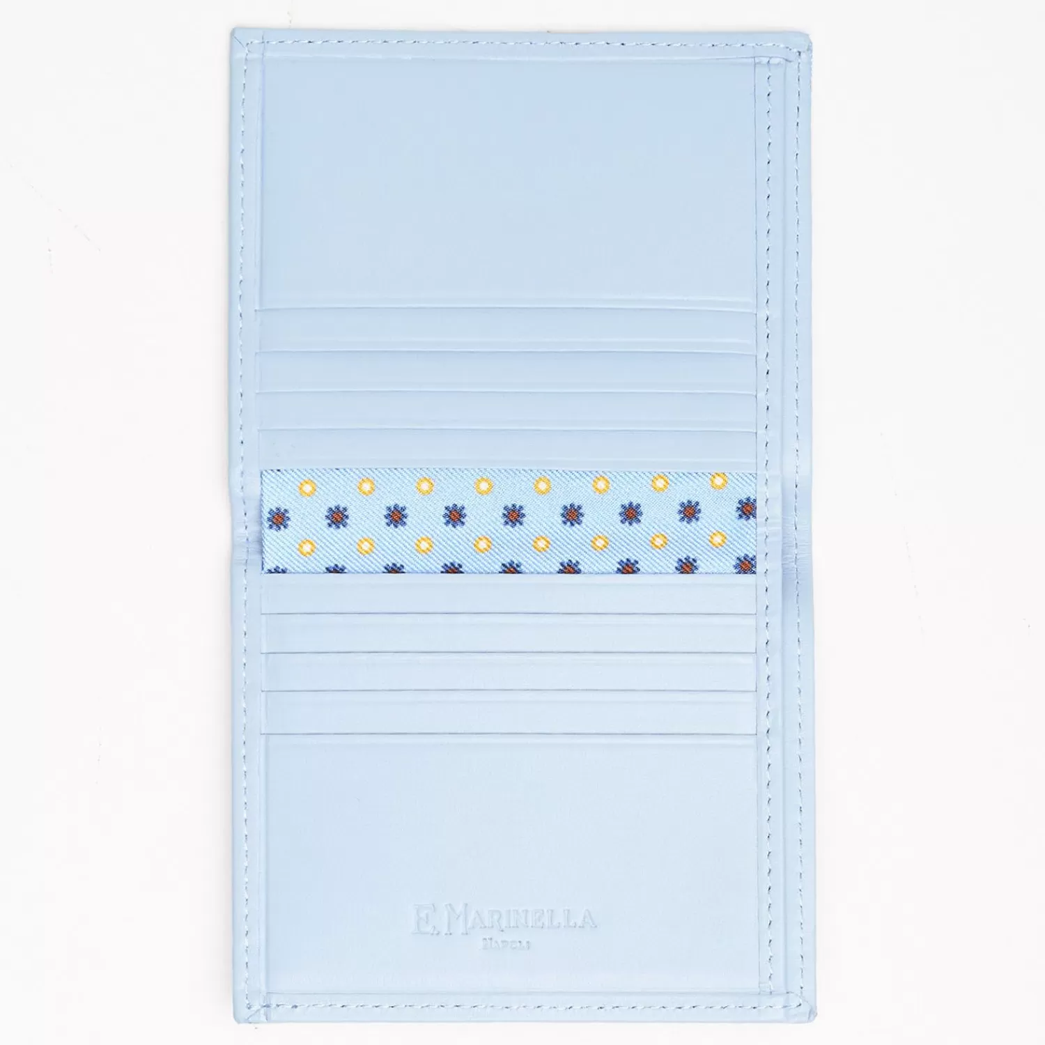 Light Blue Small Wallet In Silk And Leather>E.Marinella Online