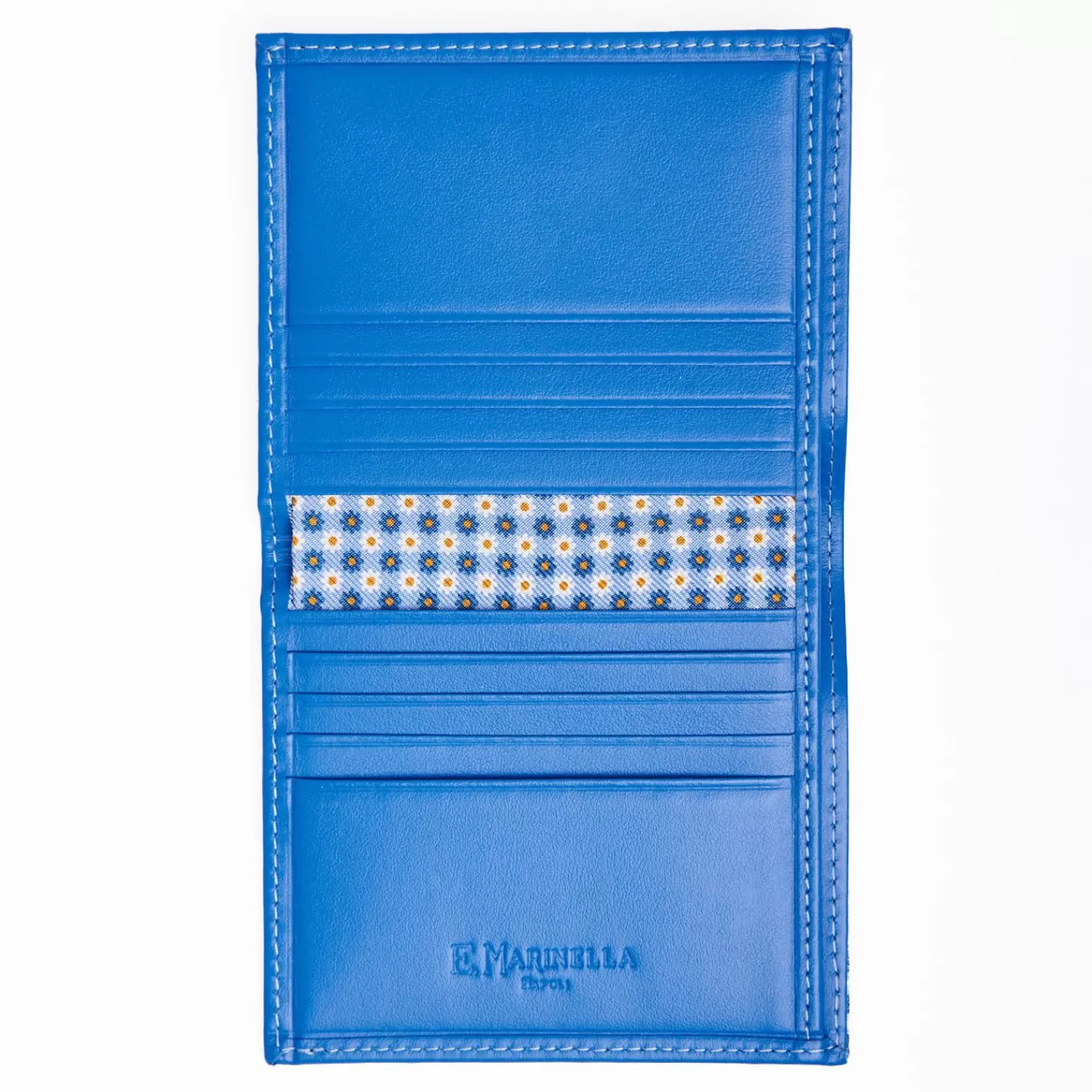 Light Blue Small Wallet In Silk And Leather>E.Marinella Shop