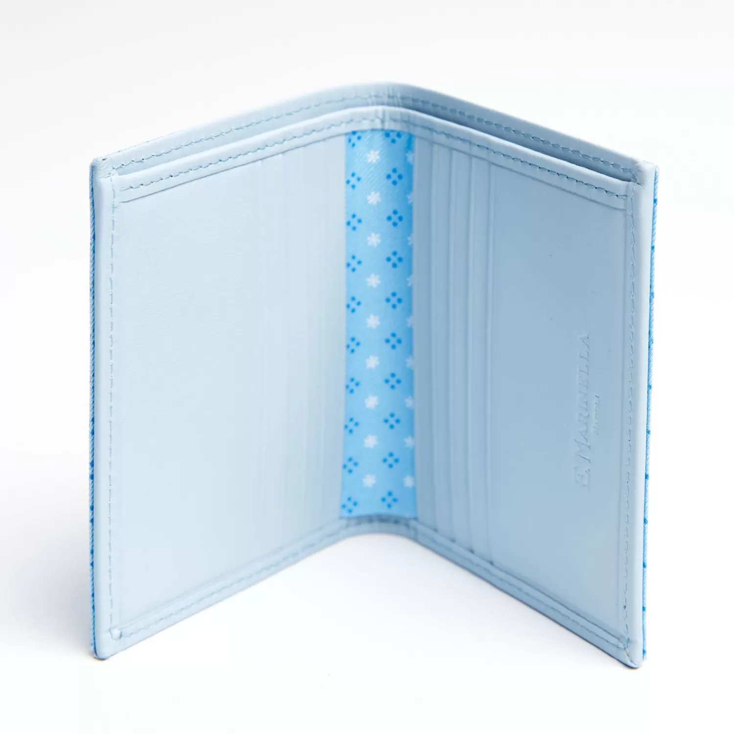 Light Blue Small Wallet In Silk And Leather>E.Marinella Outlet