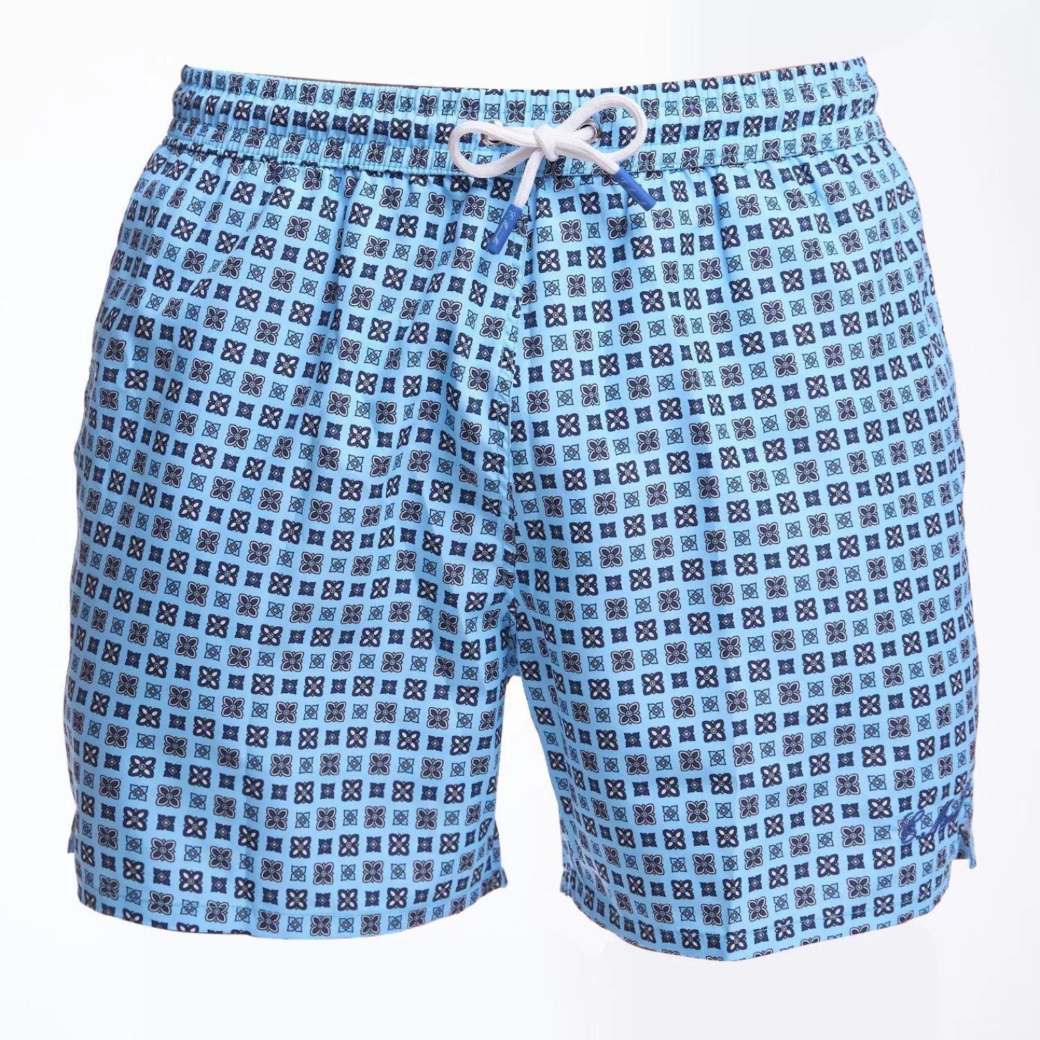 Light Blue Swim Short - Large Flower Pattern>E.Marinella Shop
