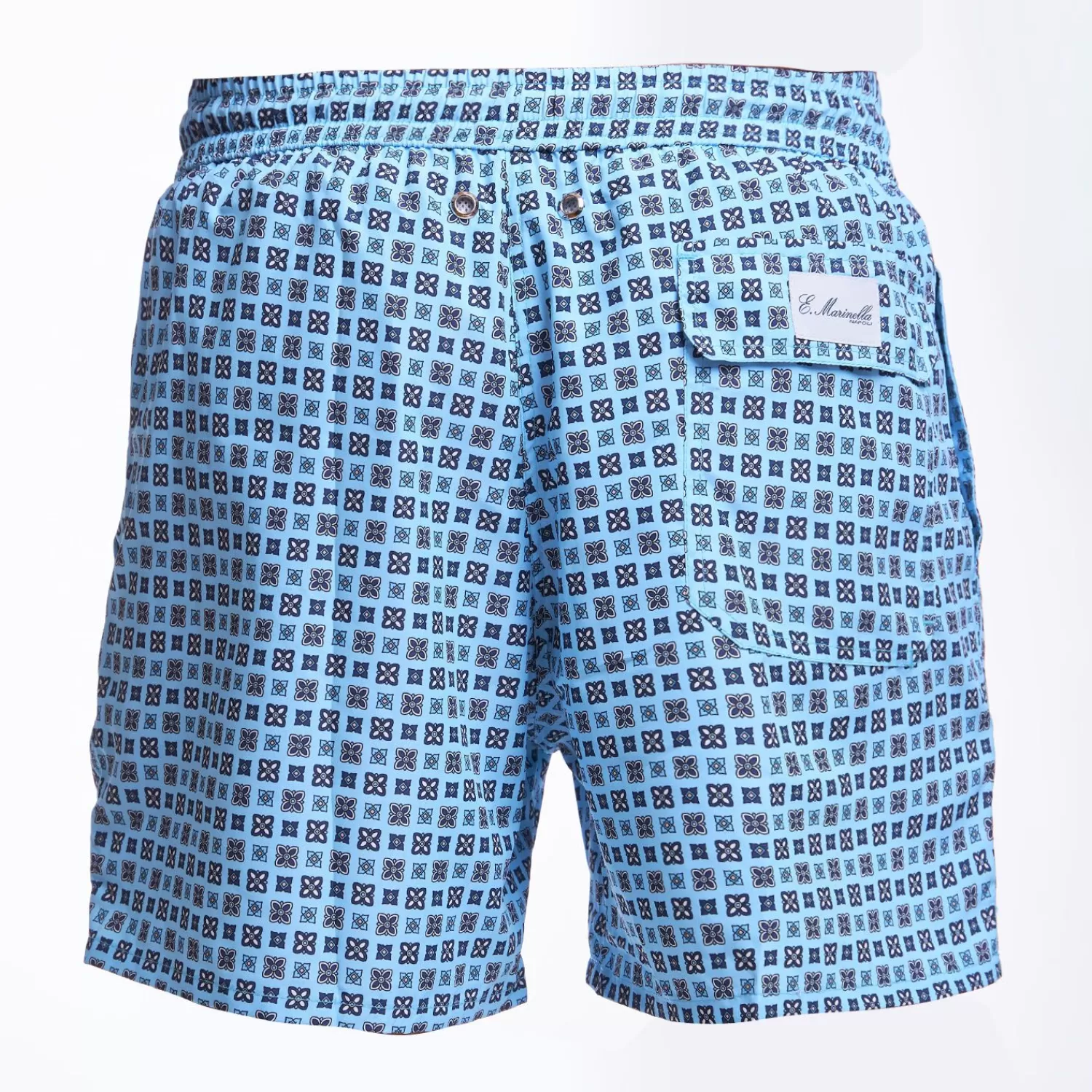 Light Blue Swim Short - Large Flower Pattern>E.Marinella Shop