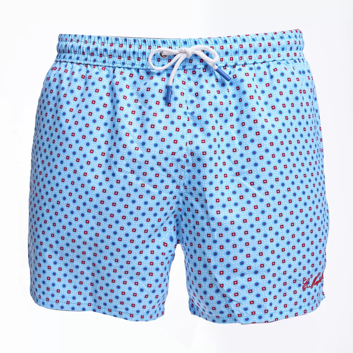 Light Blue Swim Short - Small Flower Pattern>E.Marinella Clearance