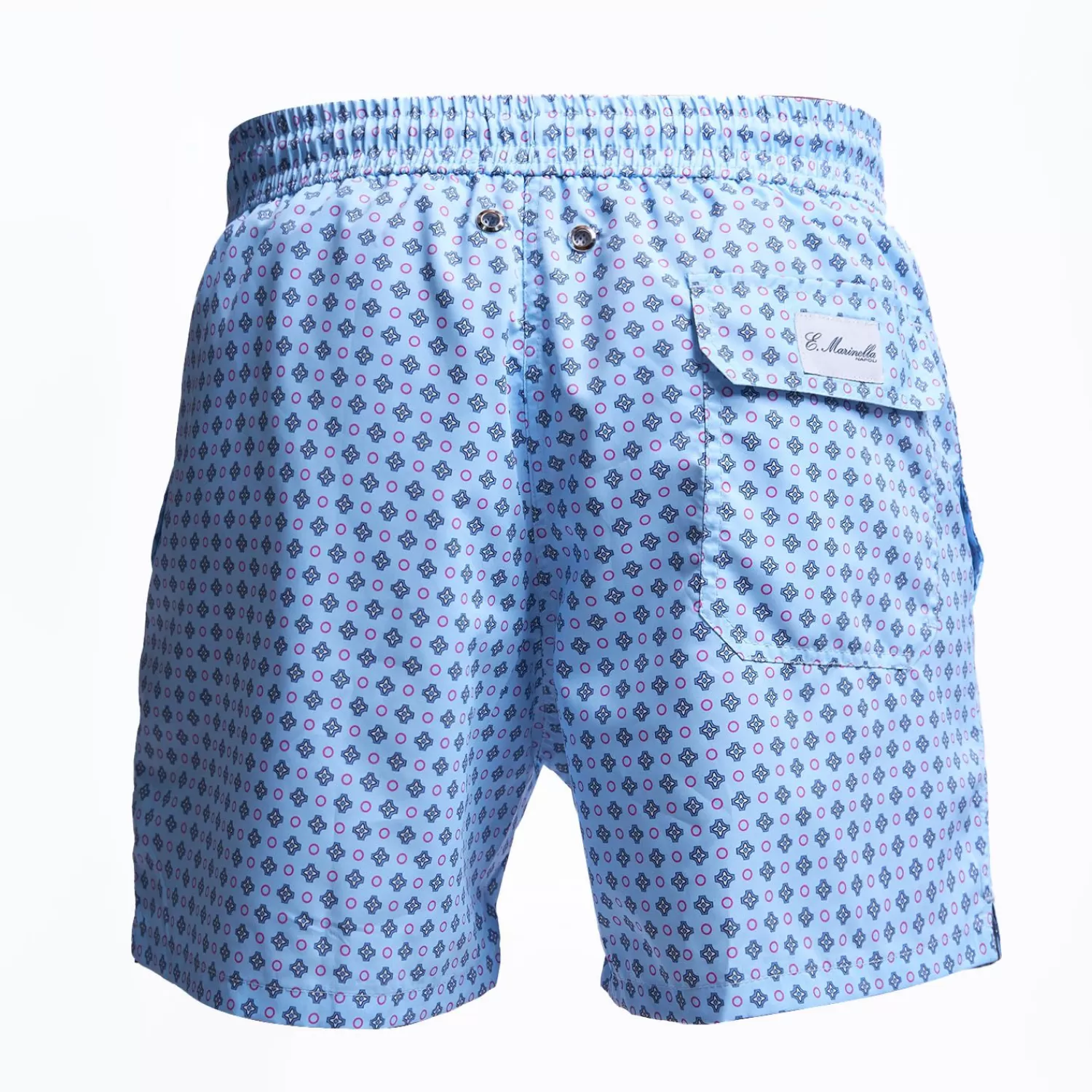 Light Blue Swim Short - Small Flower Pattern>E.Marinella Shop