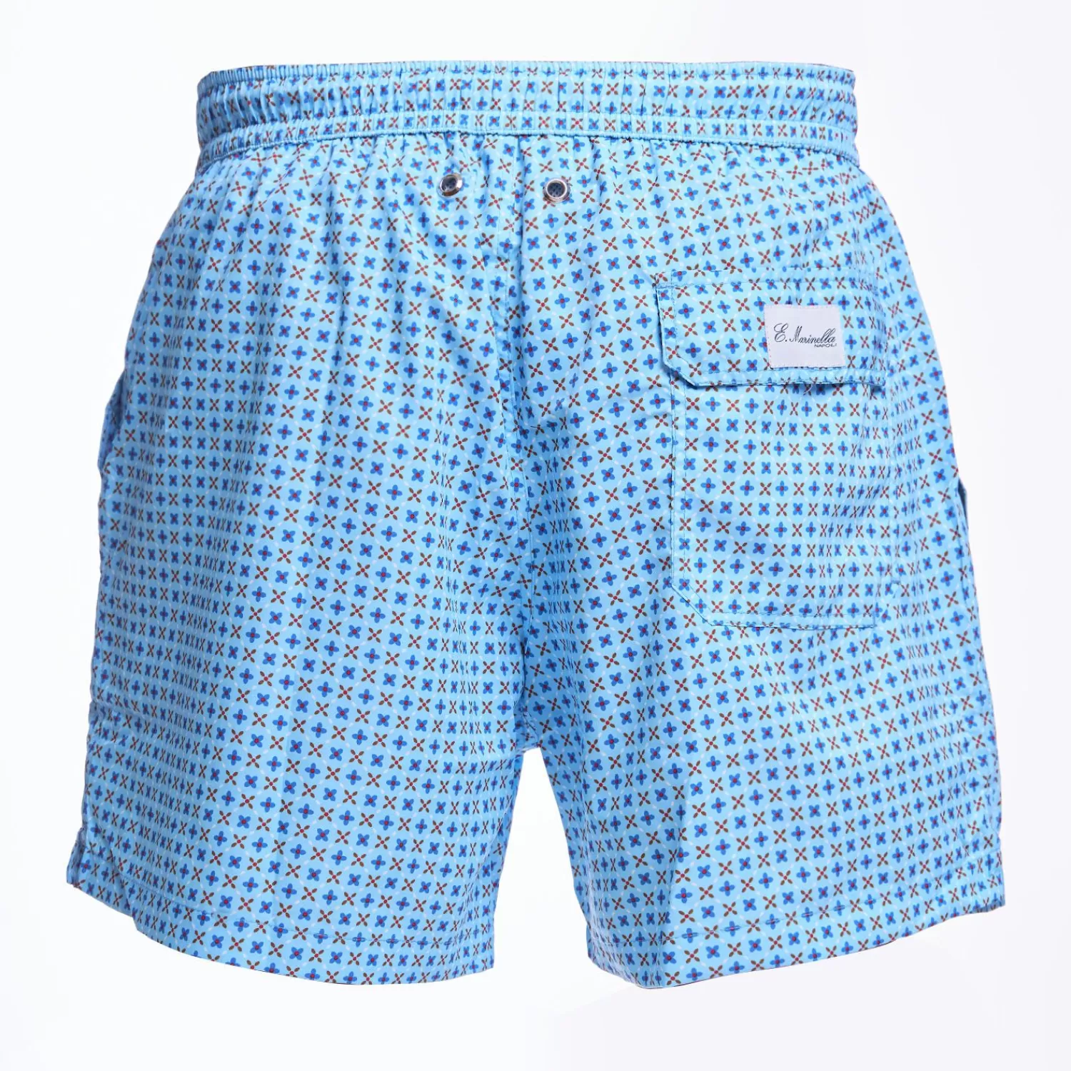 Light Blue Swim Short - Small Flower Pattern>E.Marinella Clearance