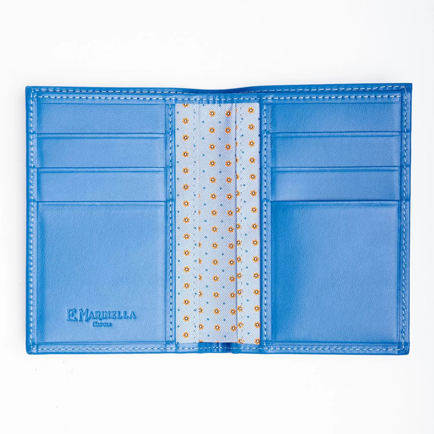 Light Blue Vertical Wallet In Silk And Leather>E.Marinella Cheap